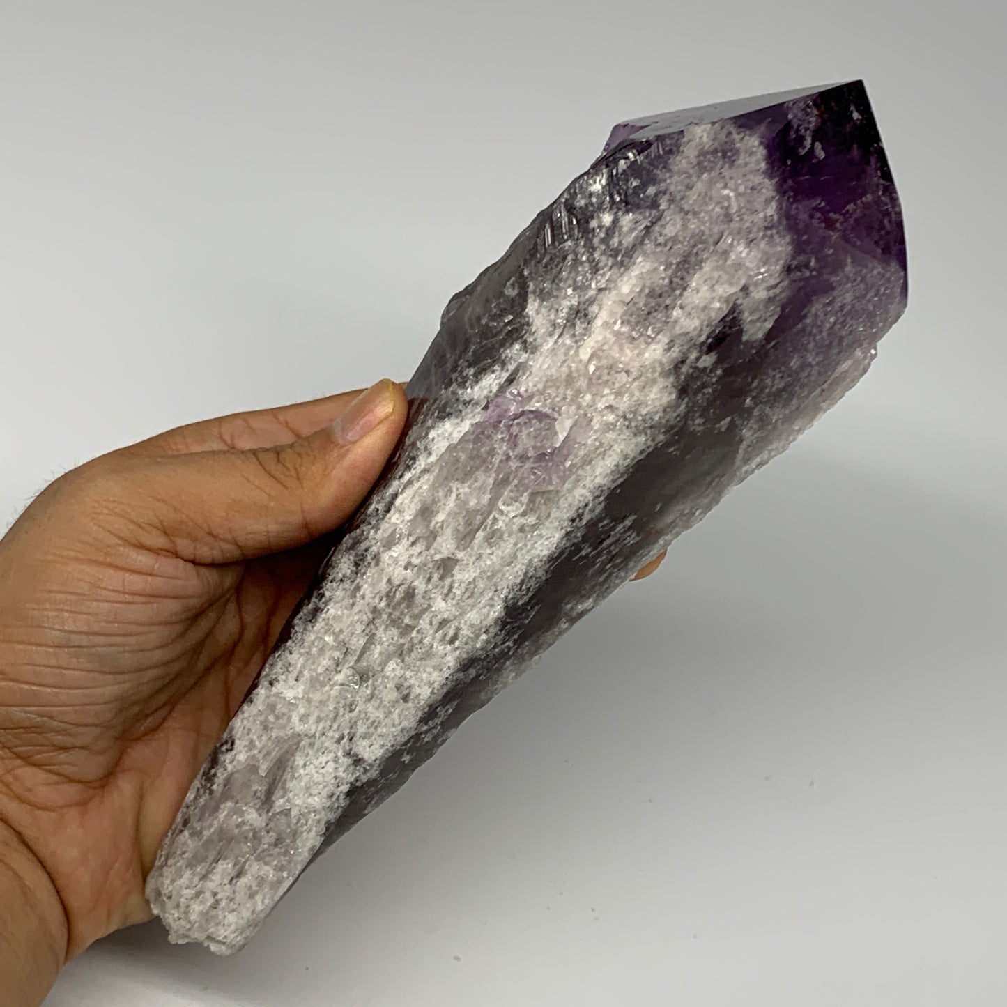 710g,8"x2.7"x2.1",Amethyst Point Polished Rough lower part from Brazil,B19098