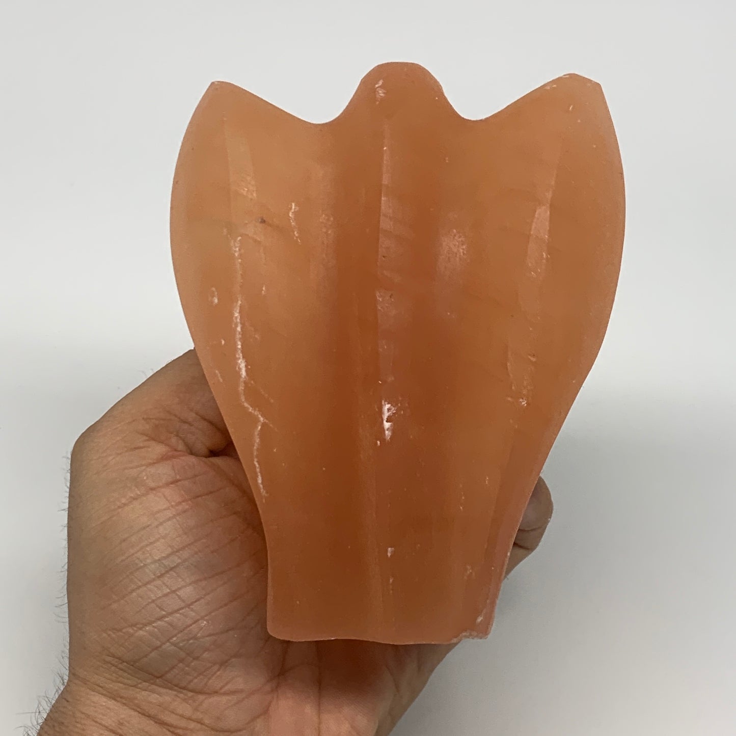 668g, 4.5"x3.6"x2.4"" Orange Selenite (Satin Spar) Angel Crystal @Morocco,B9396