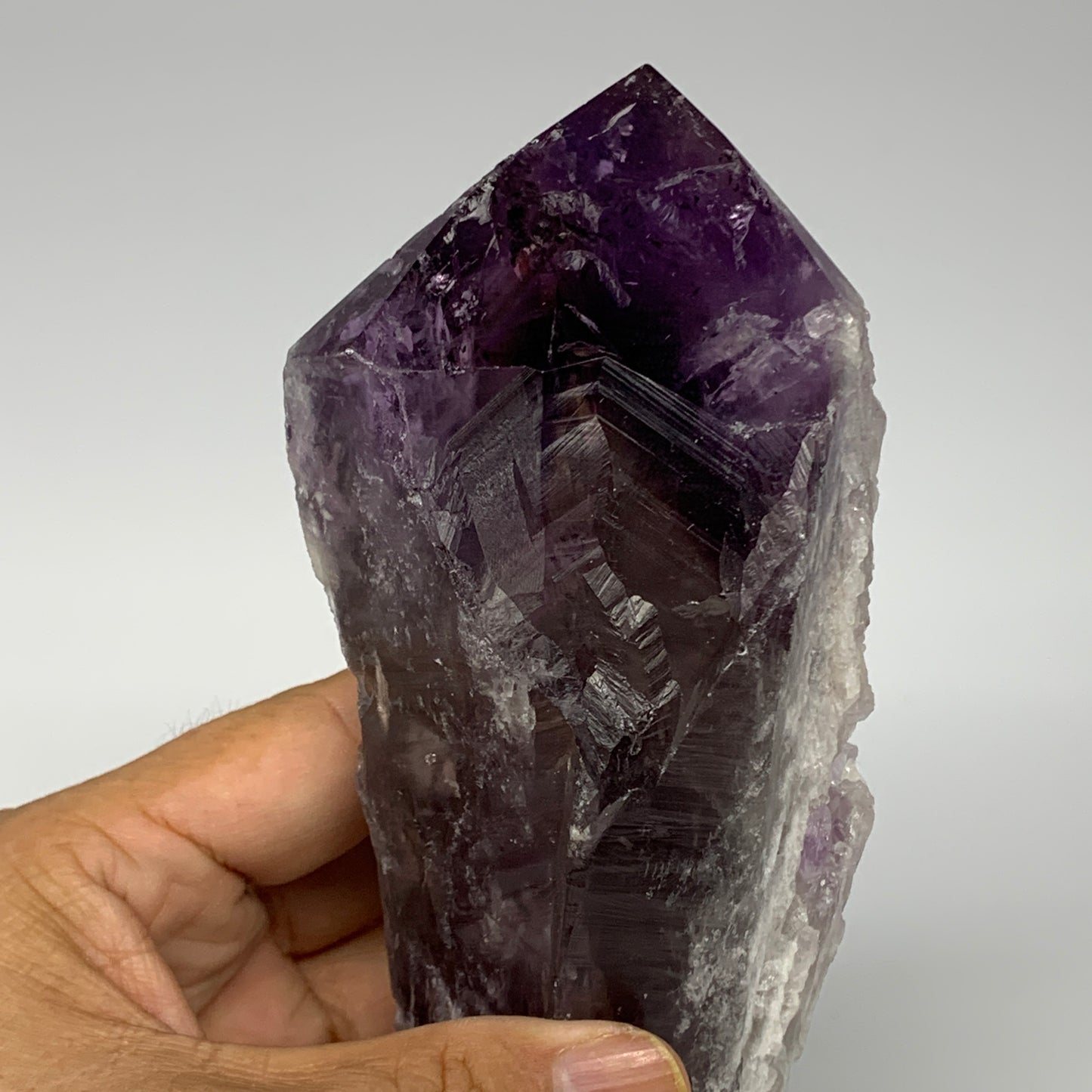 710g,8"x2.7"x2.1",Amethyst Point Polished Rough lower part from Brazil,B19098