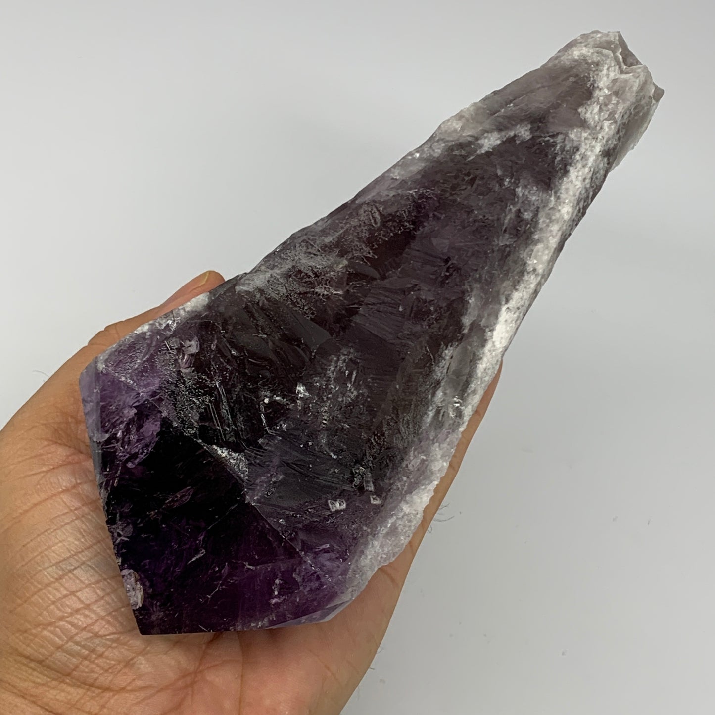 710g,8"x2.7"x2.1",Amethyst Point Polished Rough lower part from Brazil,B19098