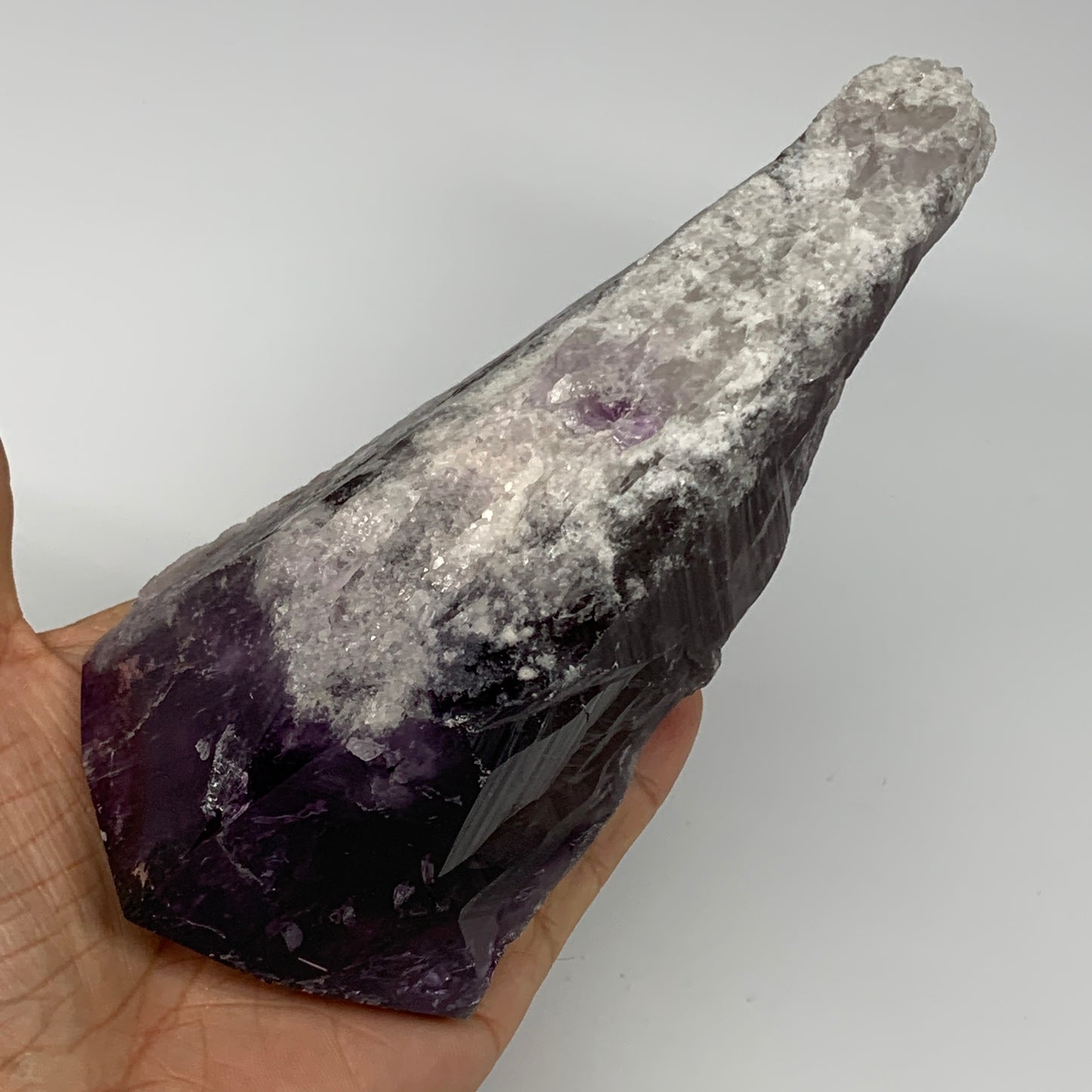 710g,8"x2.7"x2.1",Amethyst Point Polished Rough lower part from Brazil,B19098