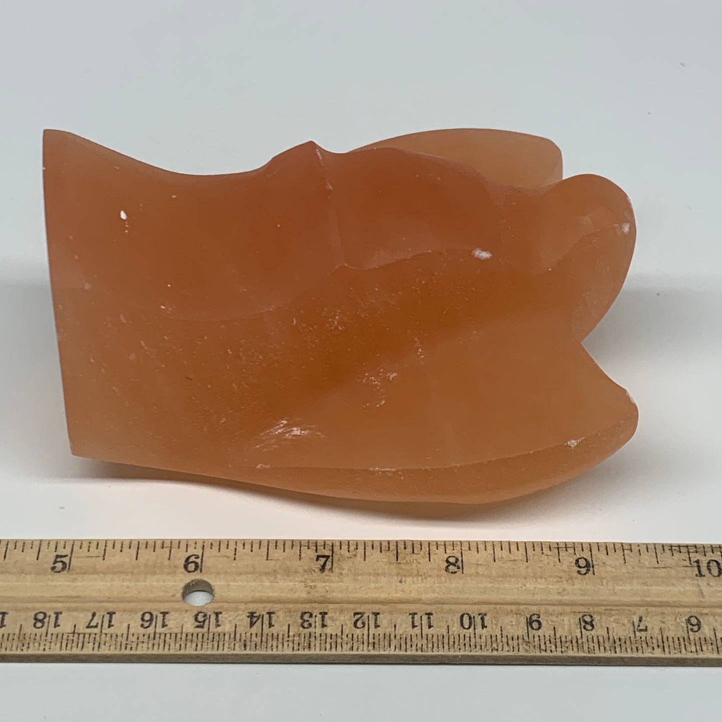 668g, 4.5"x3.6"x2.4"" Orange Selenite (Satin Spar) Angel Crystal @Morocco,B9396