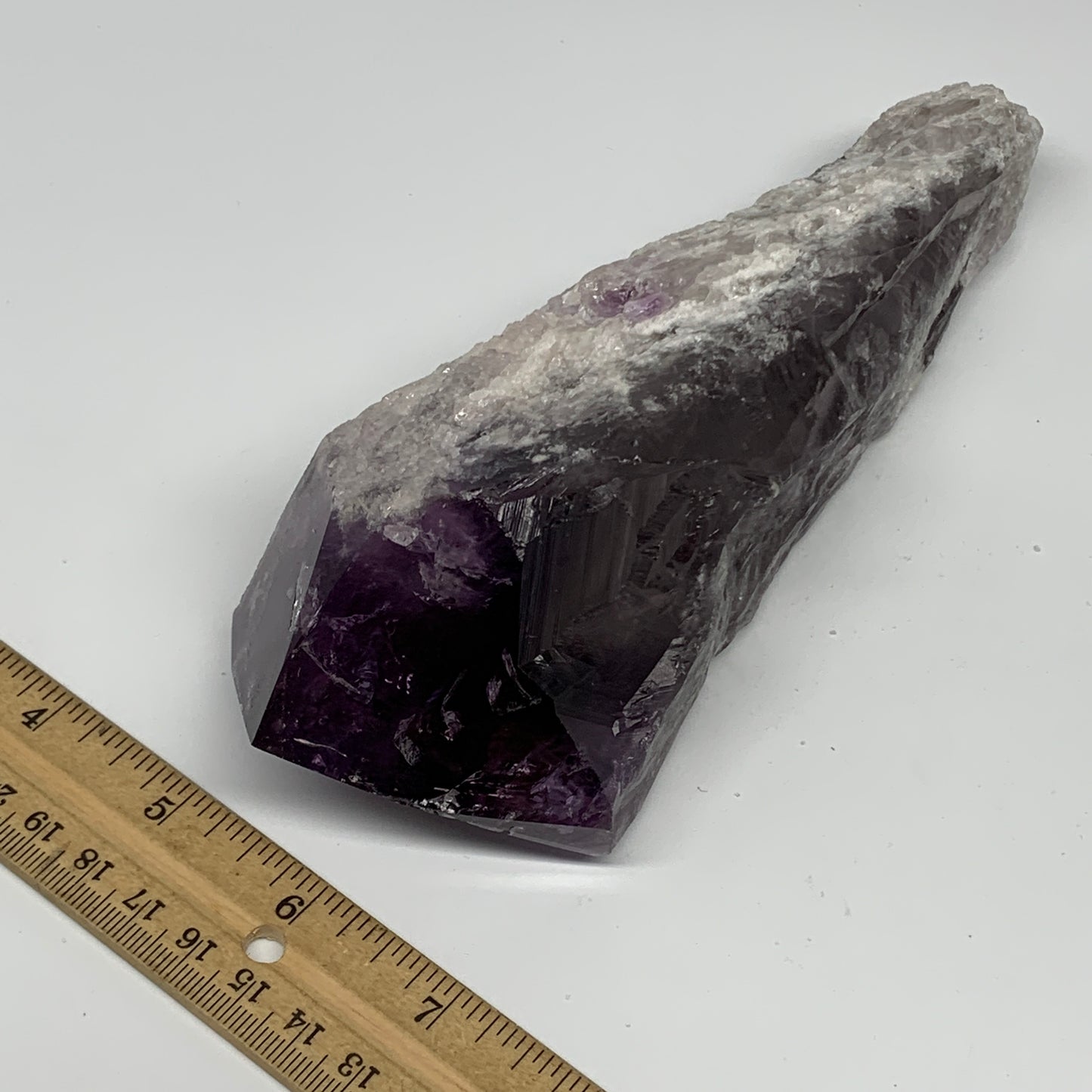 710g,8"x2.7"x2.1",Amethyst Point Polished Rough lower part from Brazil,B19098