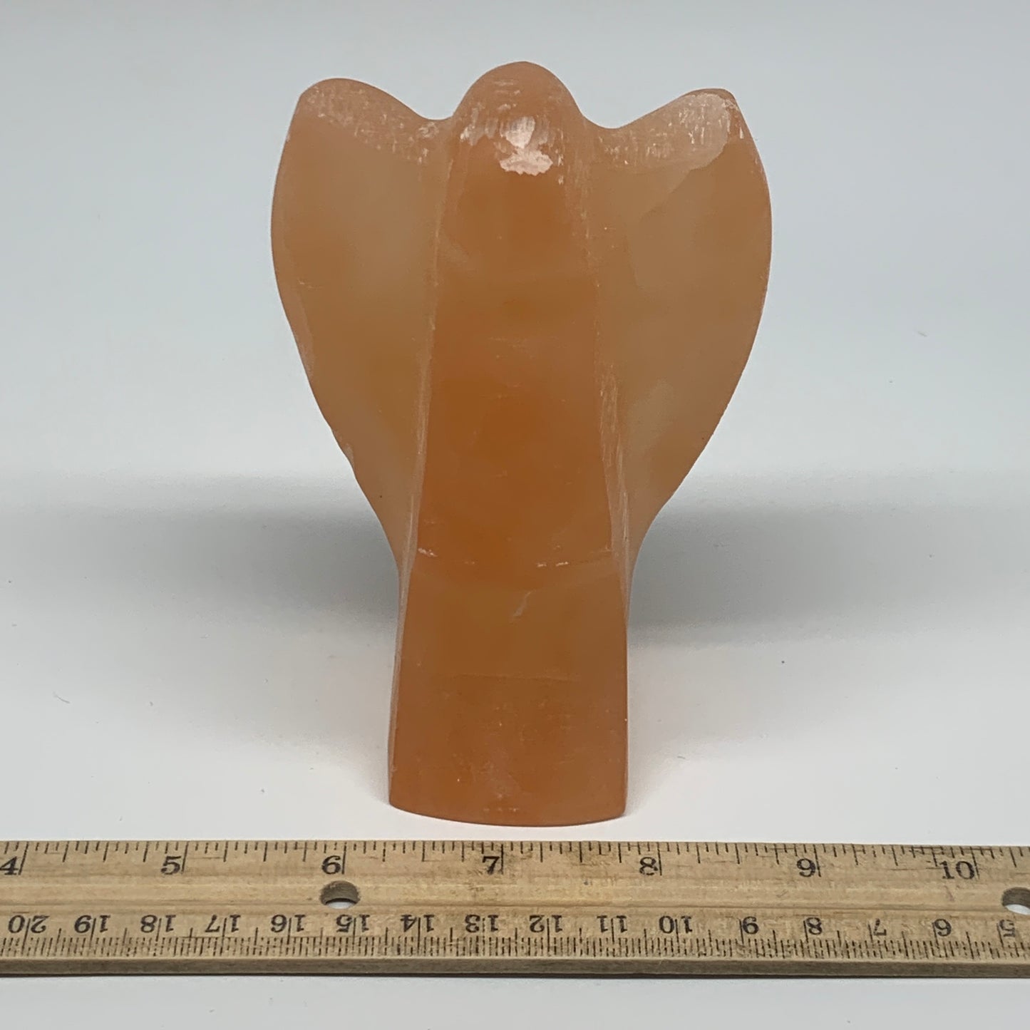 604g, 4.9"x3"x2.3"" Orange Selenite (Satin Spar) Angel Crystal @Morocco,B9398