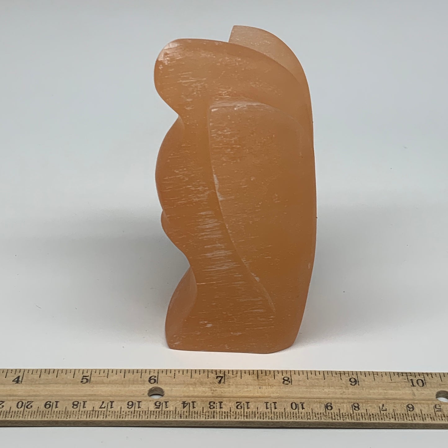 604g, 4.9"x3"x2.3"" Orange Selenite (Satin Spar) Angel Crystal @Morocco,B9398