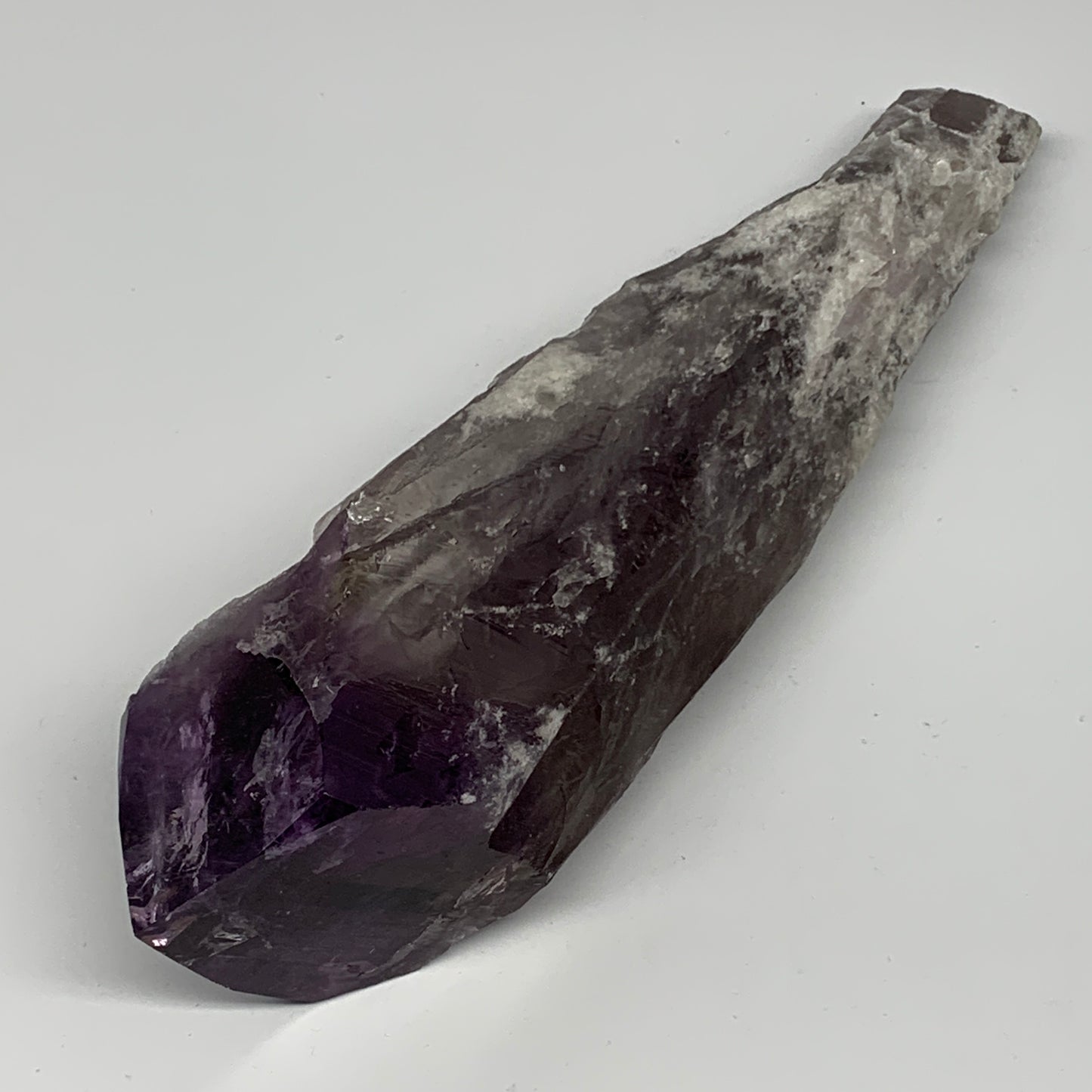 555g,8.5"x2.4"x2",Amethyst Point Polished Rough lower part from Brazil,B19101