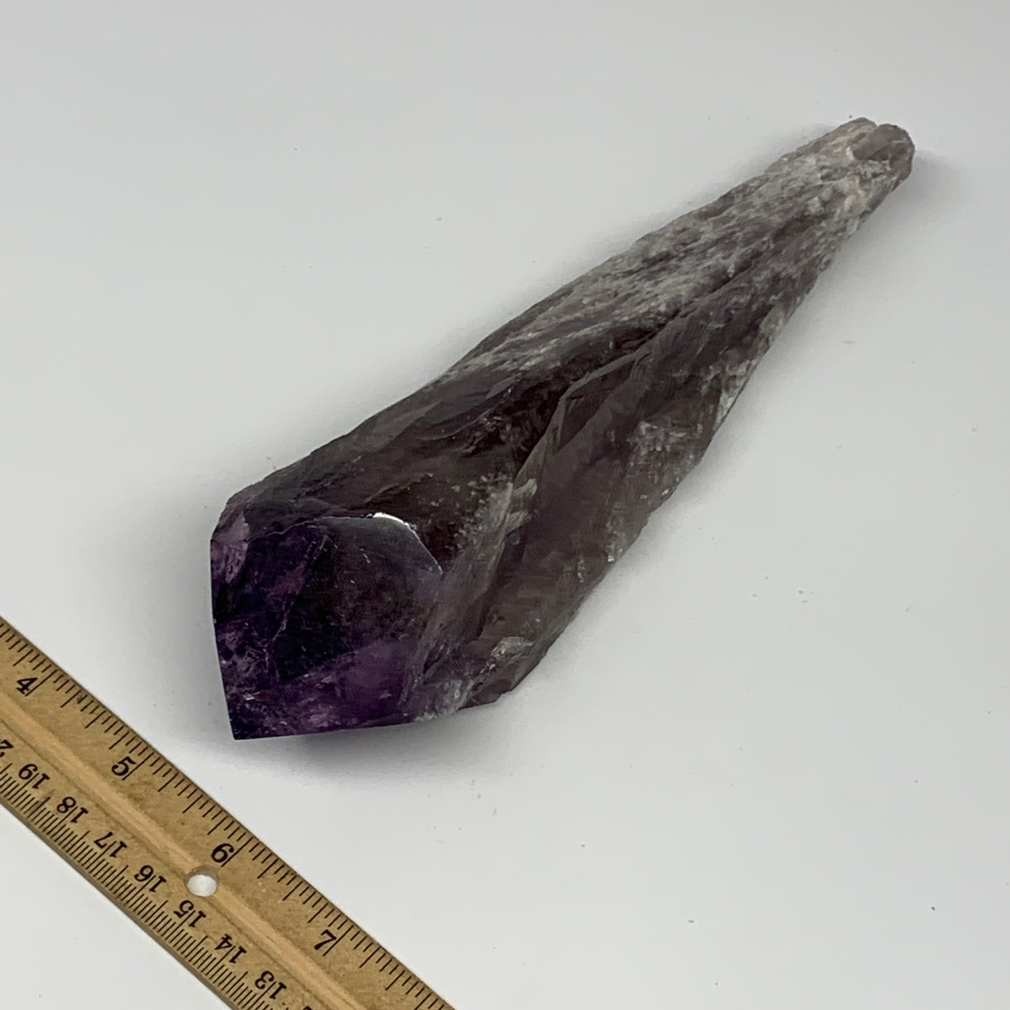 555g,8.5"x2.4"x2",Amethyst Point Polished Rough lower part from Brazil,B19101