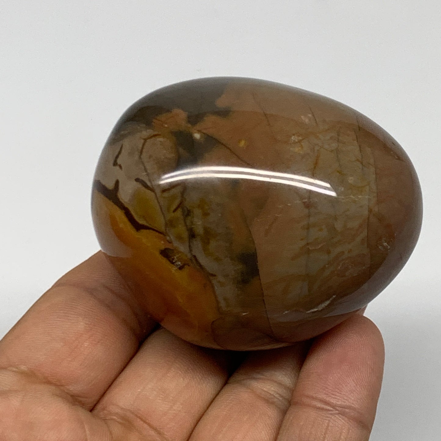 160.8g, 2.3"x1.9"x1.7" Polychrome Jasper Palm-Stone Reiki @Madagascar, B24273