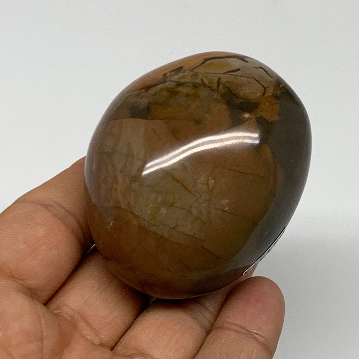 160.8g, 2.3"x1.9"x1.7" Polychrome Jasper Palm-Stone Reiki @Madagascar, B24273