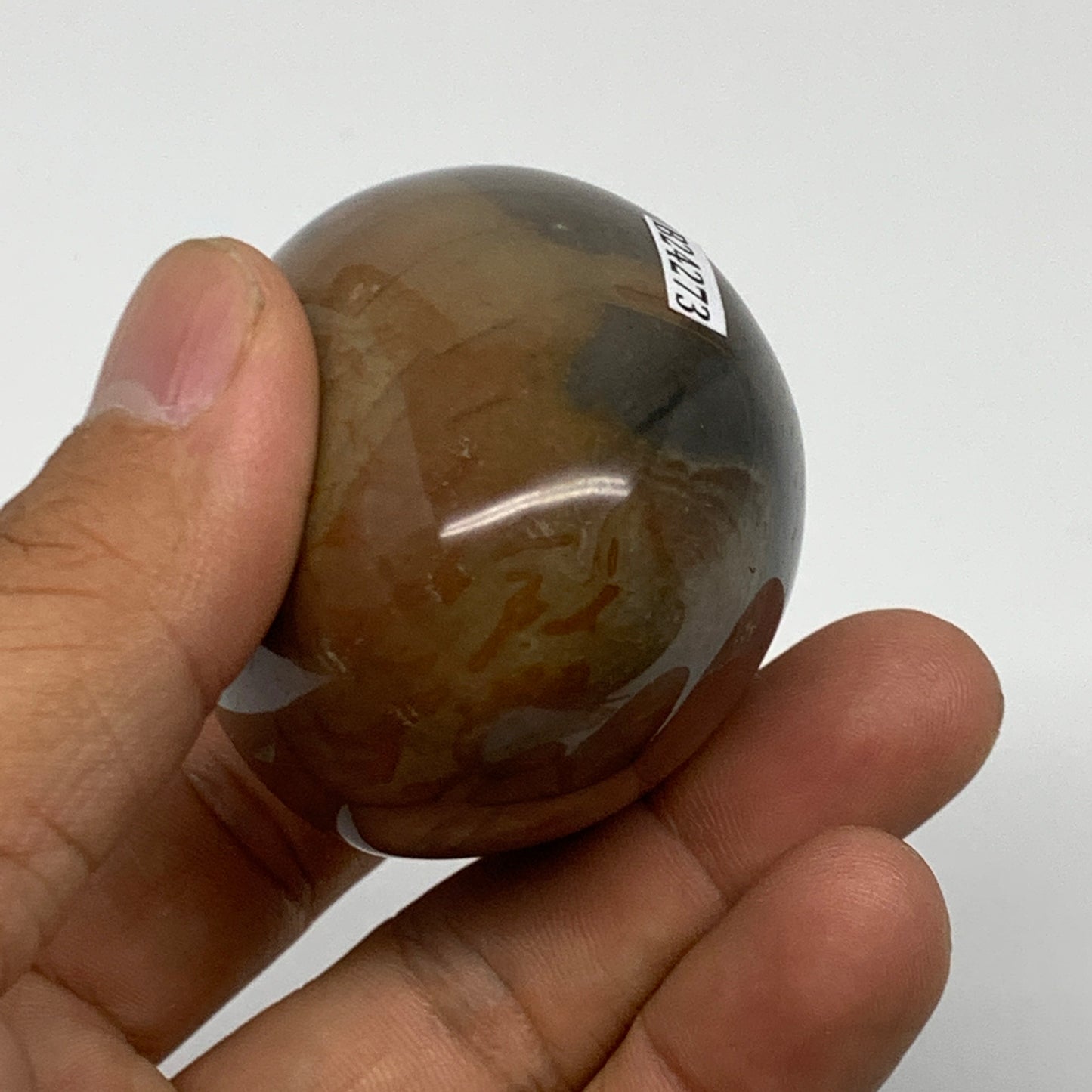 160.8g, 2.3"x1.9"x1.7" Polychrome Jasper Palm-Stone Reiki @Madagascar, B24273