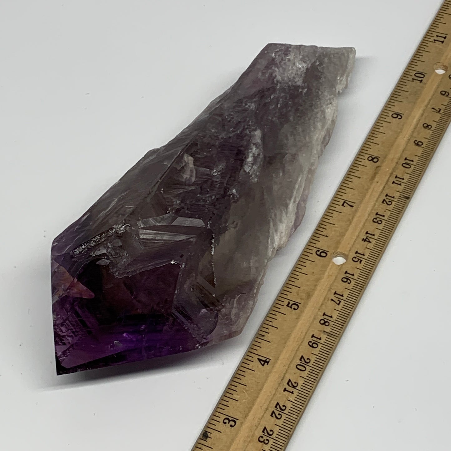 545g,7.5"x2.8"x1.7",Amethyst Point Polished Rough lower part from Brazil,B19102