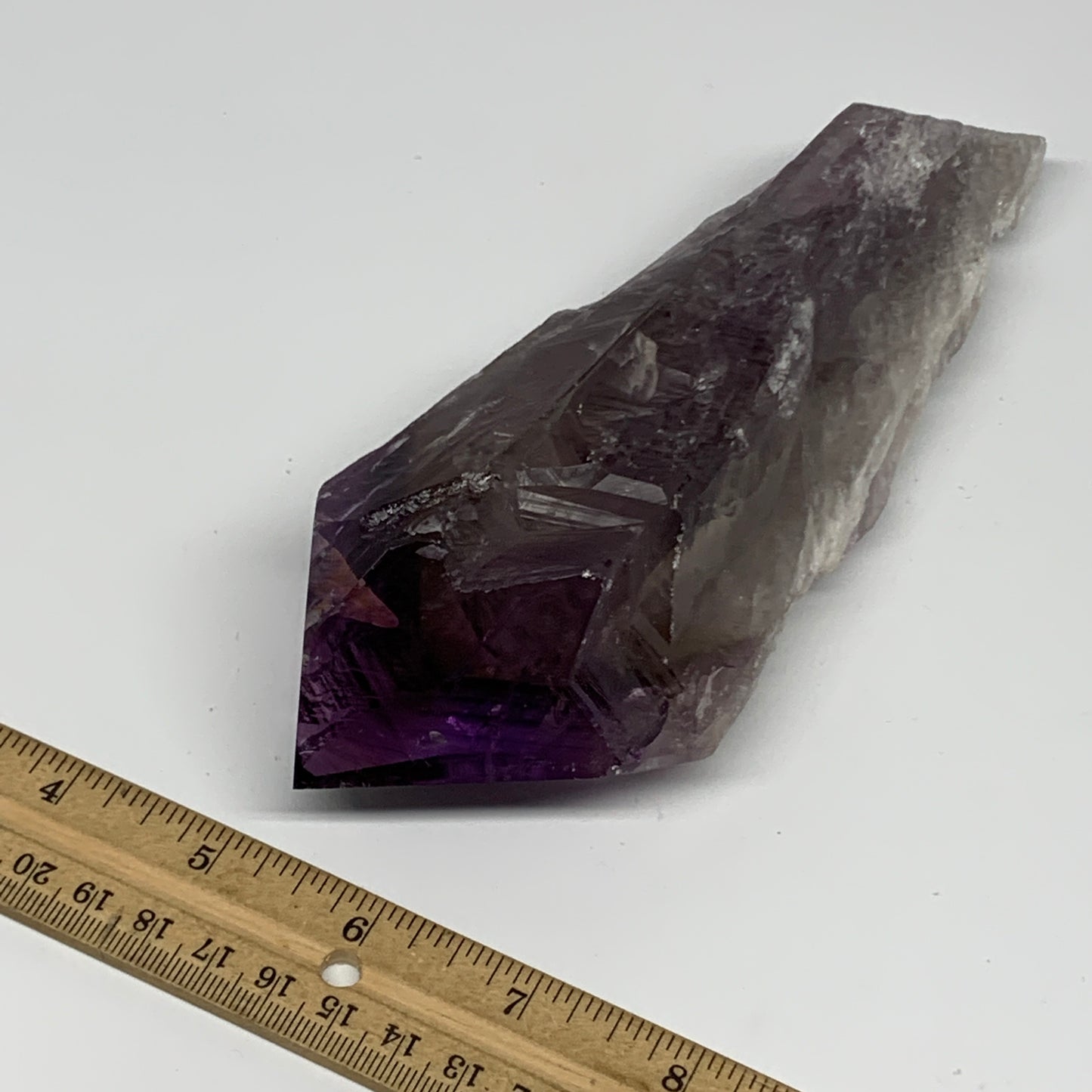 545g,7.5"x2.8"x1.7",Amethyst Point Polished Rough lower part from Brazil,B19102