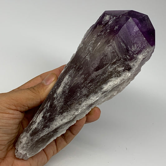 525g,7.2"x2.6"x1.8",Amethyst Point Polished Rough lower part from Brazil,B19103