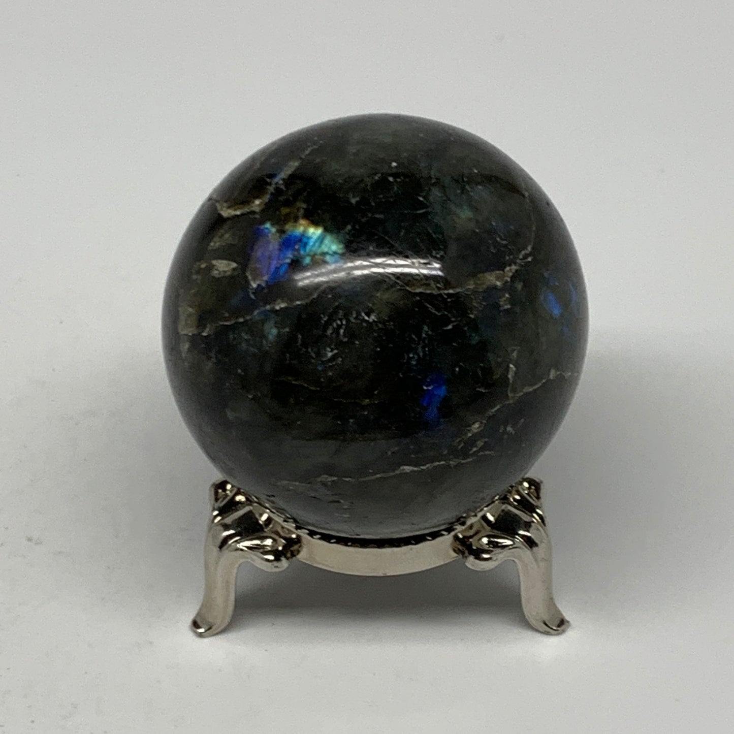 132.3g, 1.8"(45mm), Labradorite Sphere Gemstone,Crystal @Madagascar, B22381