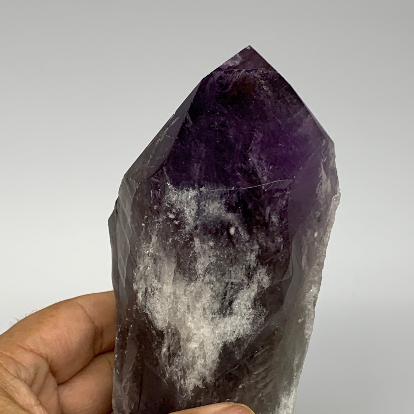 710g,8.1"x2.5"x2.5",Amethyst Point Polished Rough lower part from Brazil,B19105