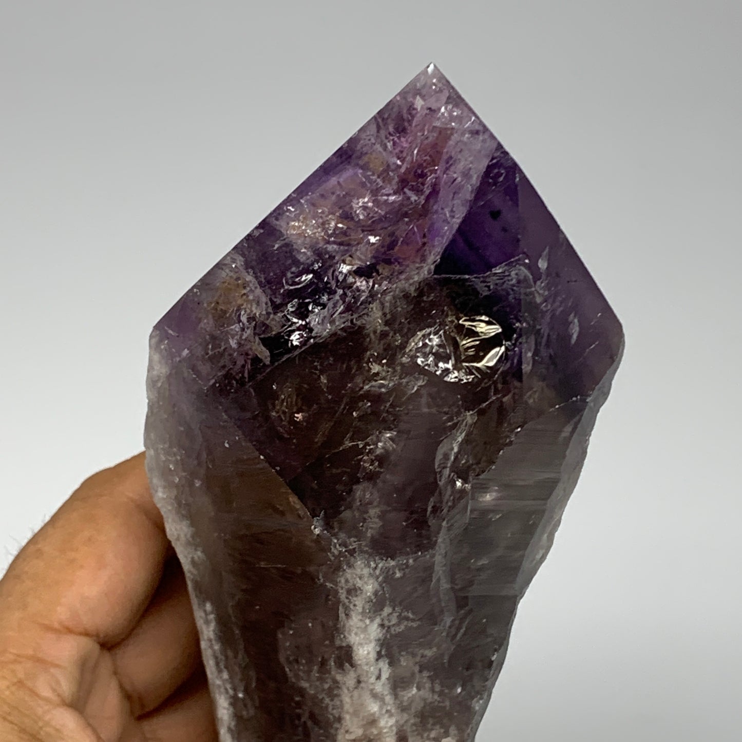 710g,8.1"x2.5"x2.5",Amethyst Point Polished Rough lower part from Brazil,B19105