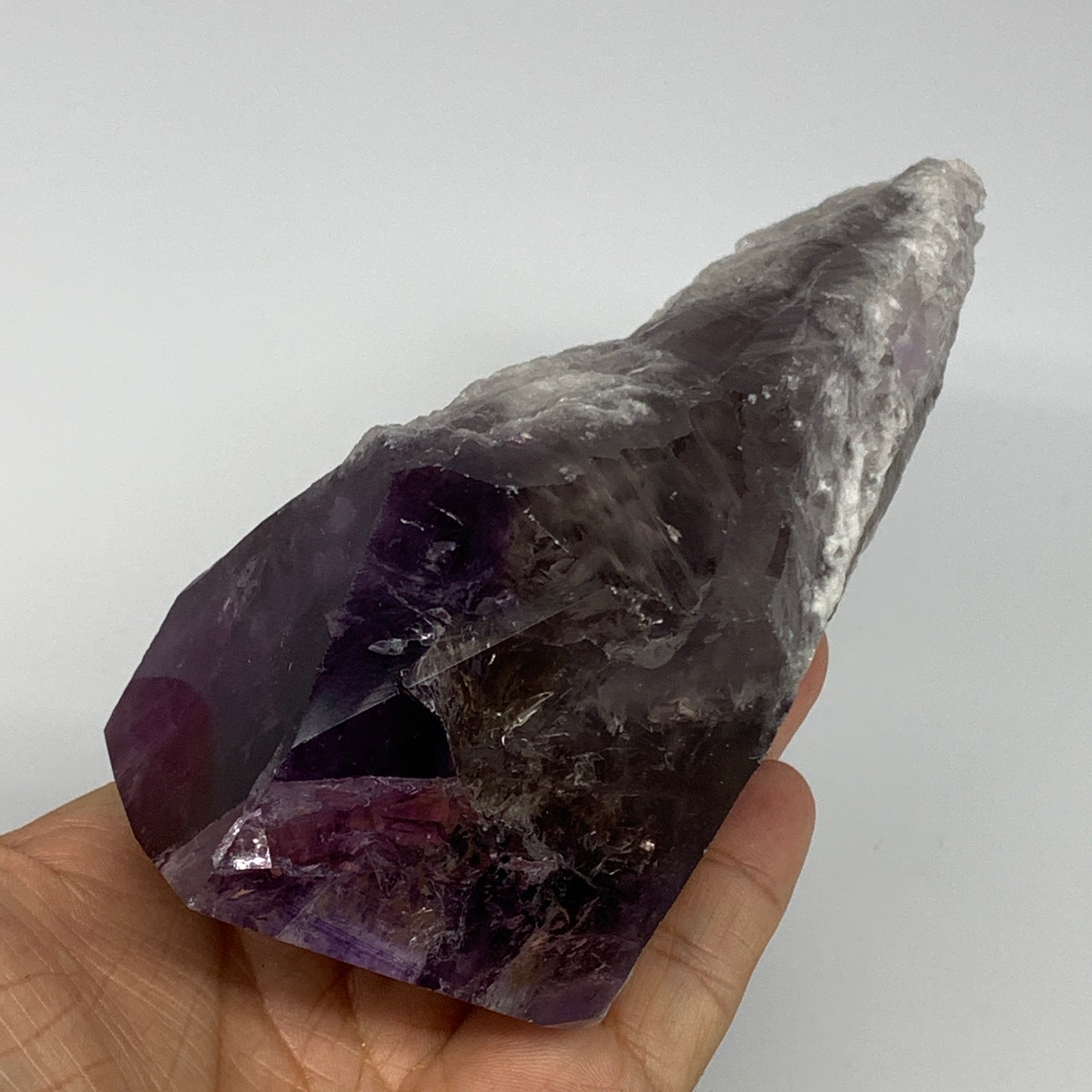 710g,8.1"x2.5"x2.5",Amethyst Point Polished Rough lower part from Brazil,B19105