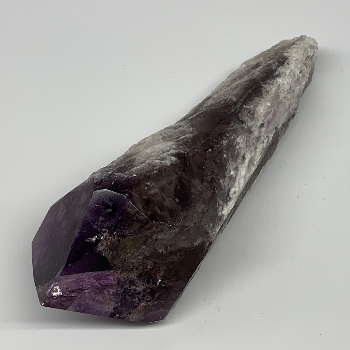 710g,8.1"x2.5"x2.5",Amethyst Point Polished Rough lower part from Brazil,B19105