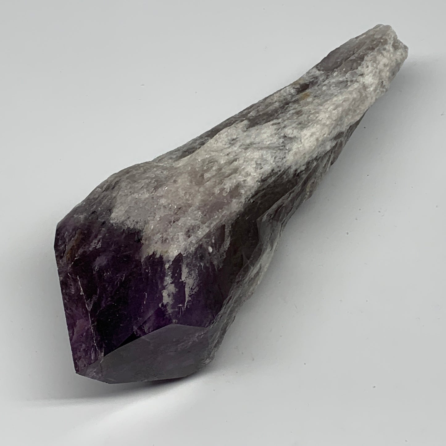 710g,8.1"x2.5"x2.5",Amethyst Point Polished Rough lower part from Brazil,B19105