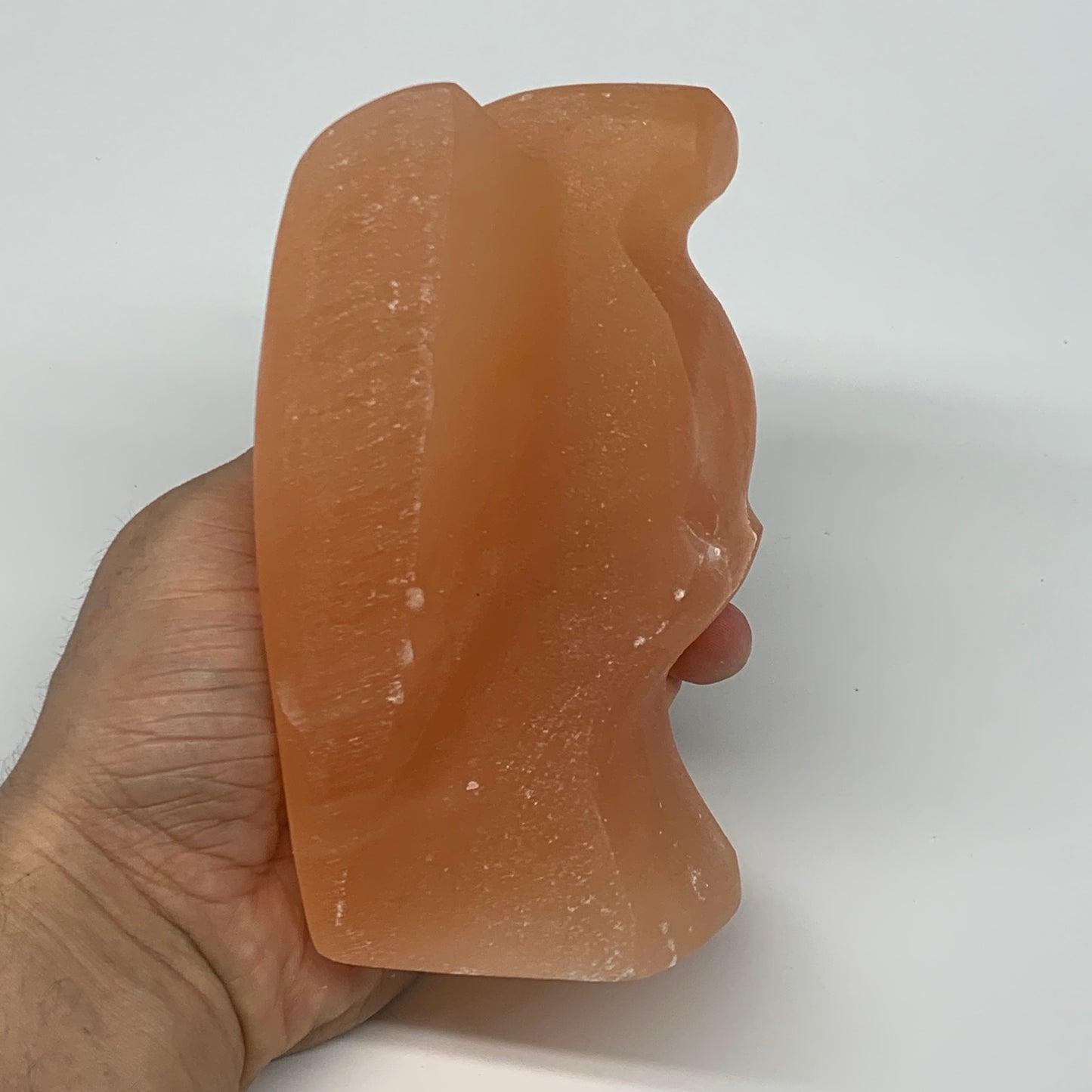 860g, 5.1"x3.4"x2.8"" Orange Selenite (Satin Spar) Angel Crystal @Morocco,B9404