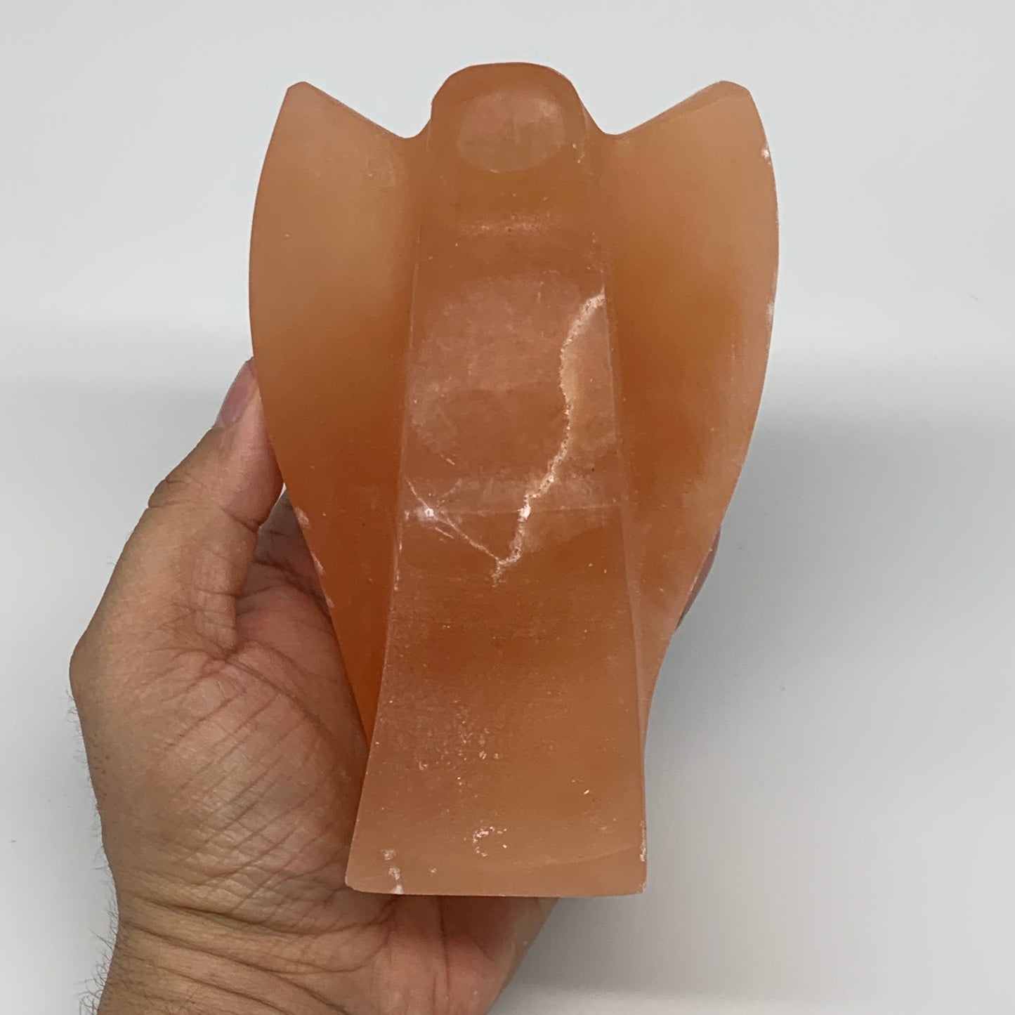 860g, 5.1"x3.4"x2.8"" Orange Selenite (Satin Spar) Angel Crystal @Morocco,B9404