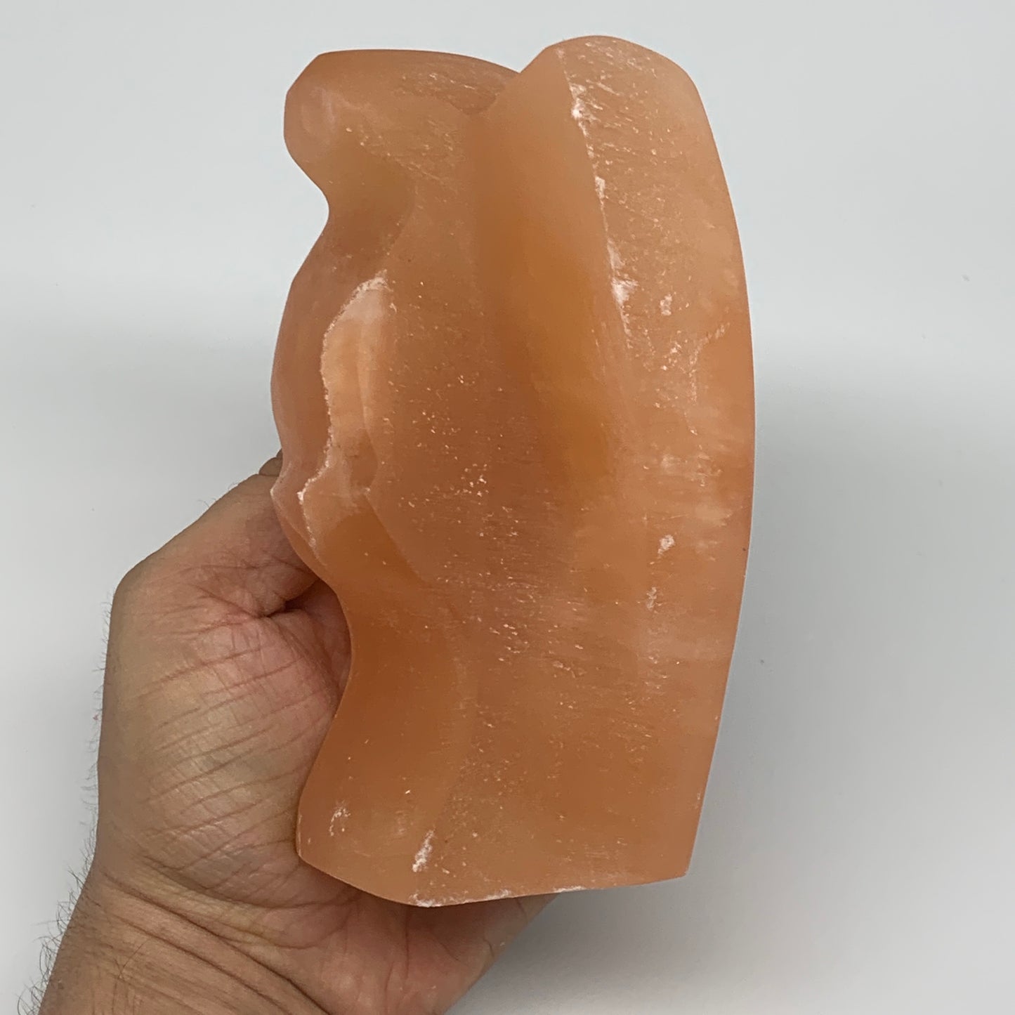 860g, 5.1"x3.4"x2.8"" Orange Selenite (Satin Spar) Angel Crystal @Morocco,B9404