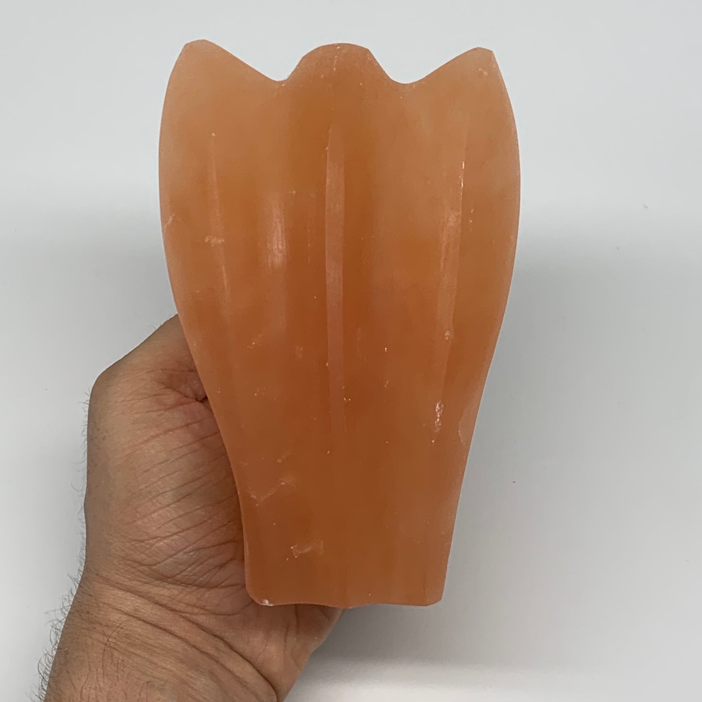 860g, 5.1"x3.4"x2.8"" Orange Selenite (Satin Spar) Angel Crystal @Morocco,B9404