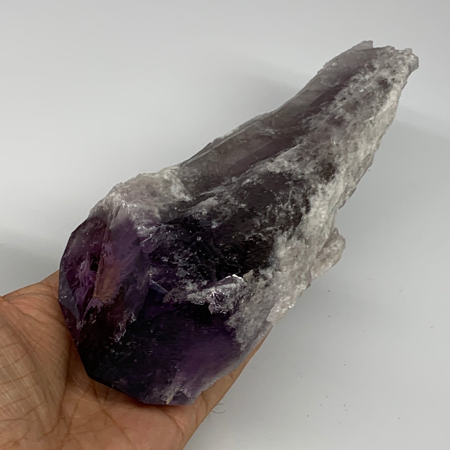 815g,8"x2.8"x2.7",Amethyst Point Polished Rough lower part from Brazil,B19106