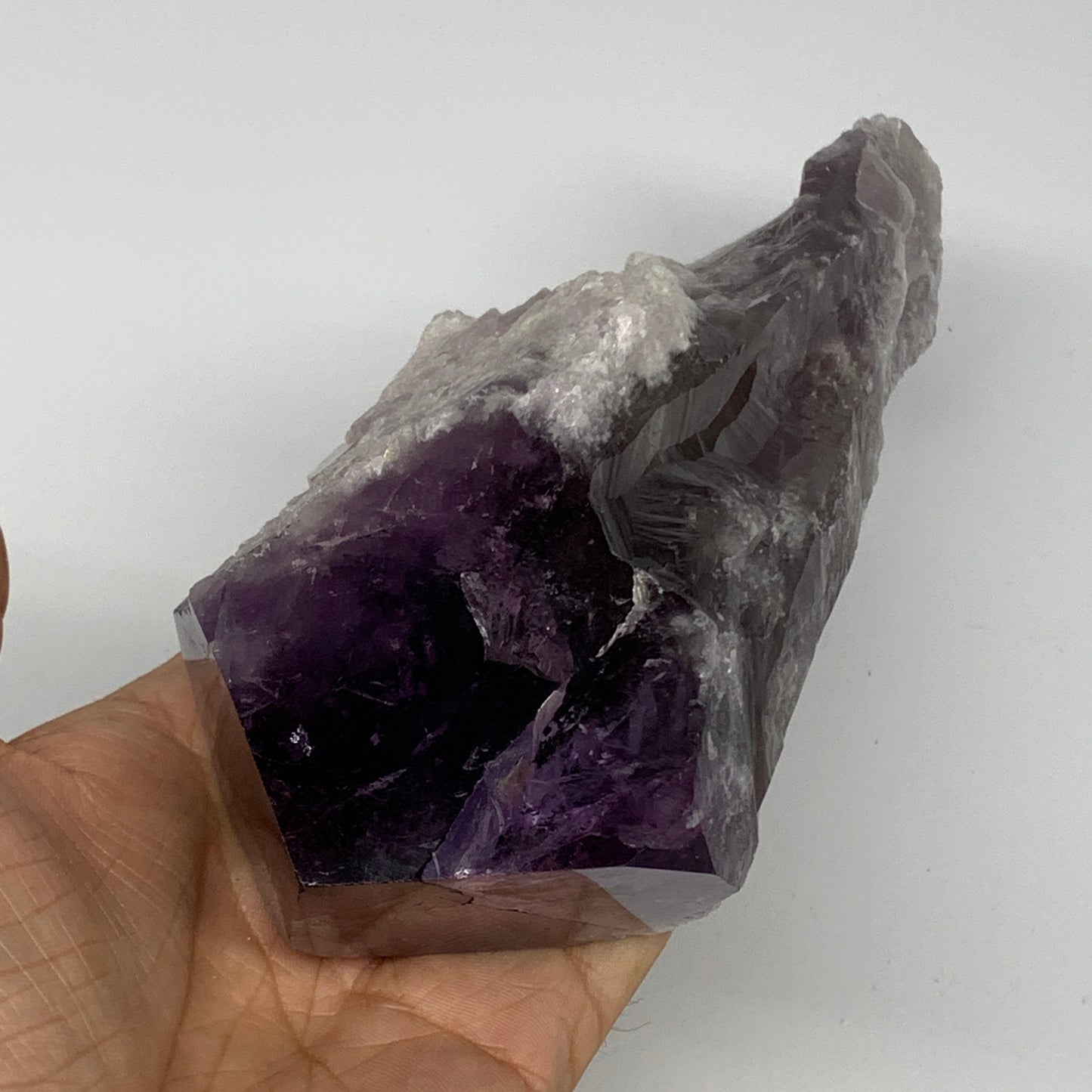 815g,8"x2.8"x2.7",Amethyst Point Polished Rough lower part from Brazil,B19106