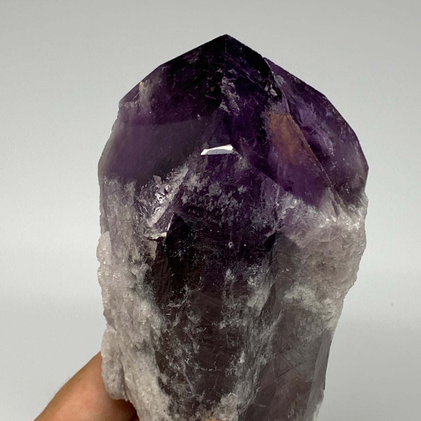 815g,8"x2.8"x2.7",Amethyst Point Polished Rough lower part from Brazil,B19106