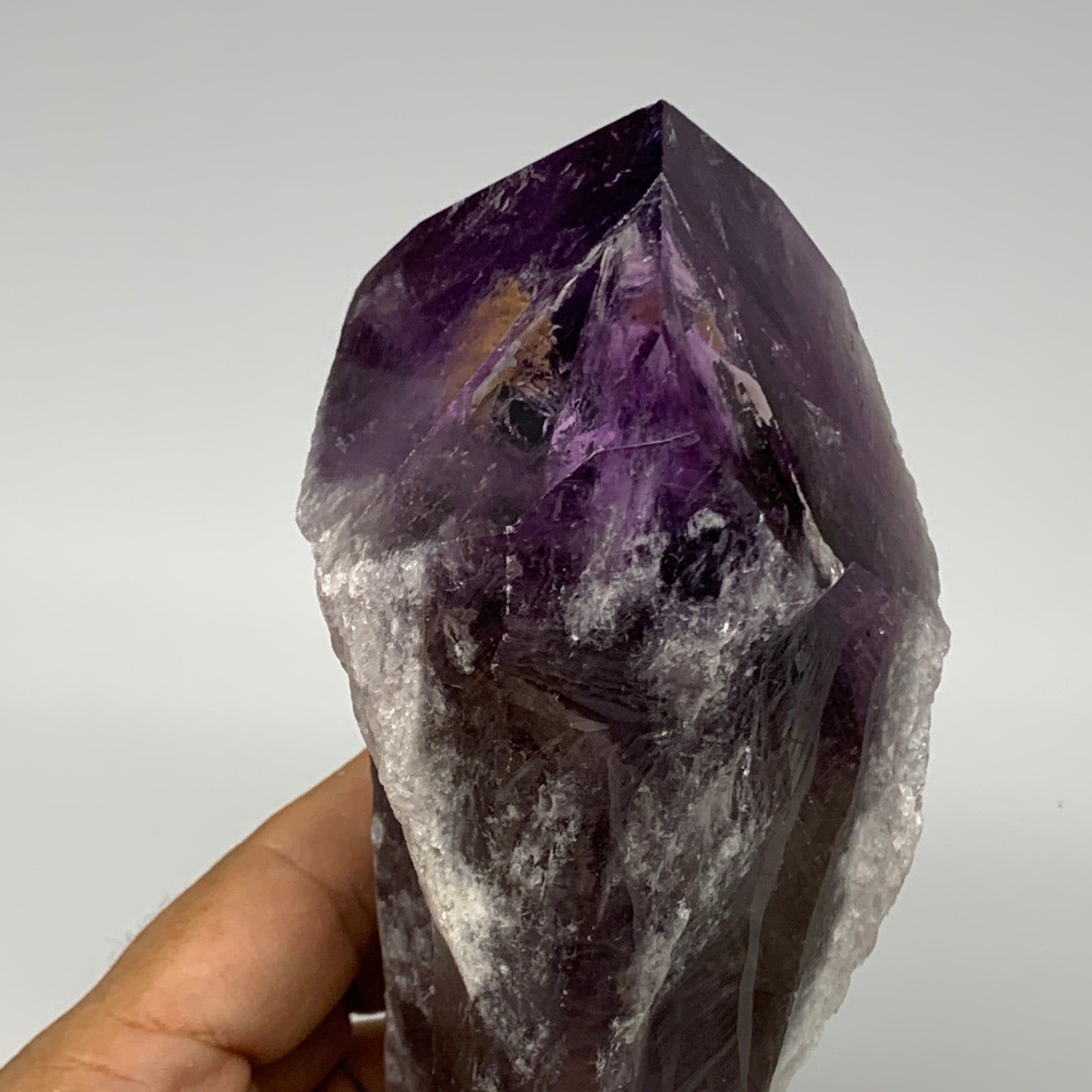 815g,8"x2.8"x2.7",Amethyst Point Polished Rough lower part from Brazil,B19106