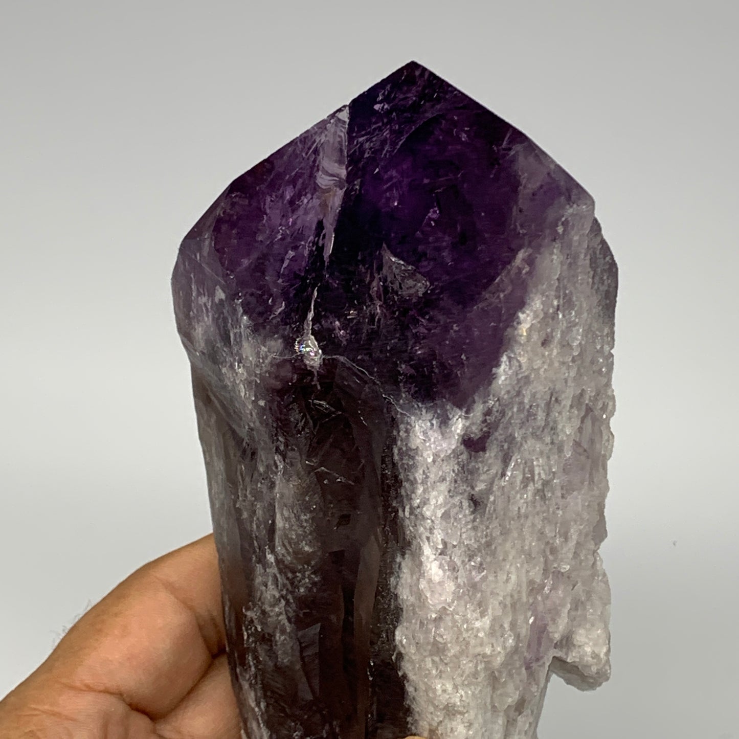 815g,8"x2.8"x2.7",Amethyst Point Polished Rough lower part from Brazil,B19106