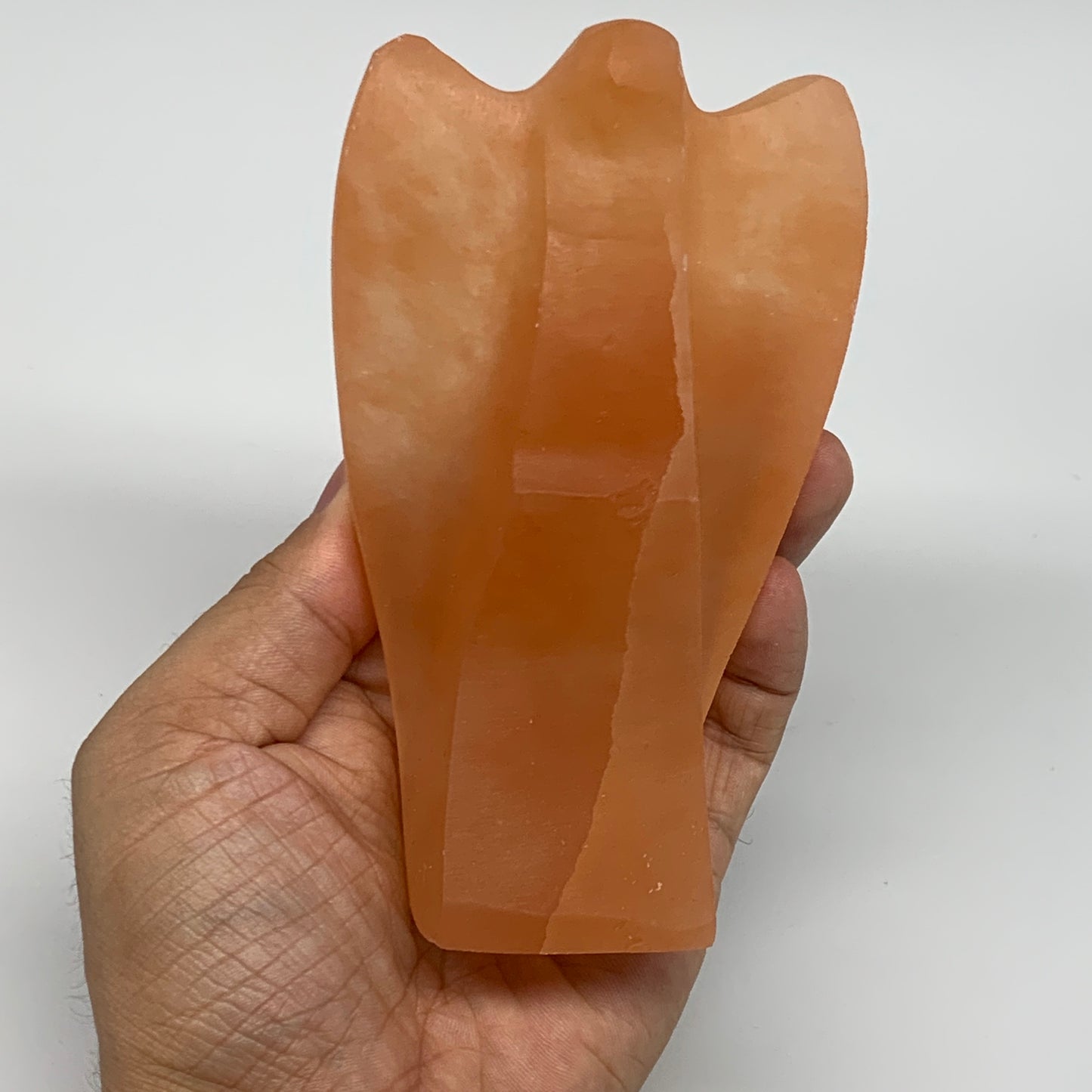 410g, 5"x3"x1.5"" Orange Selenite (Satin Spar) Angel Crystal @Morocco,B9405