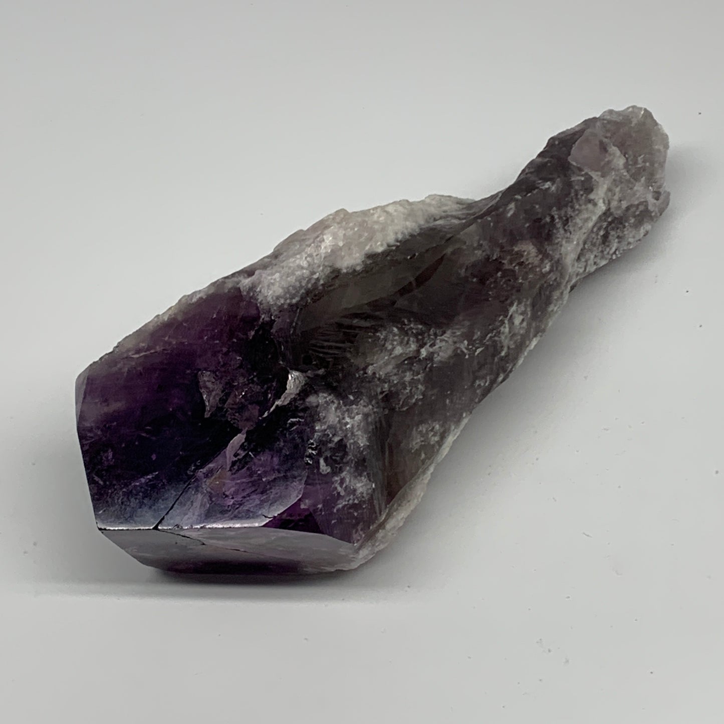 815g,8"x2.8"x2.7",Amethyst Point Polished Rough lower part from Brazil,B19106