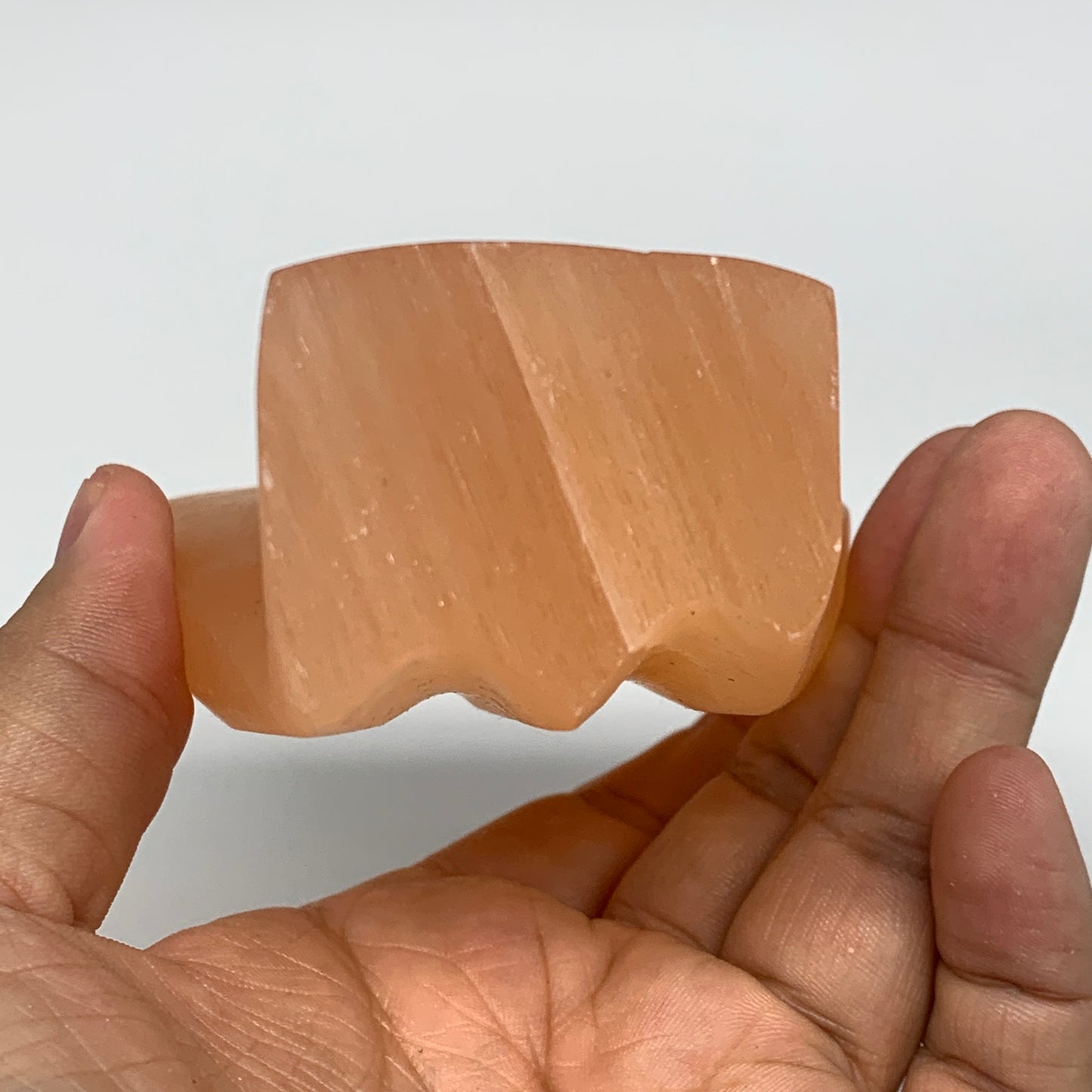 410g, 5"x3"x1.5"" Orange Selenite (Satin Spar) Angel Crystal @Morocco,B9405