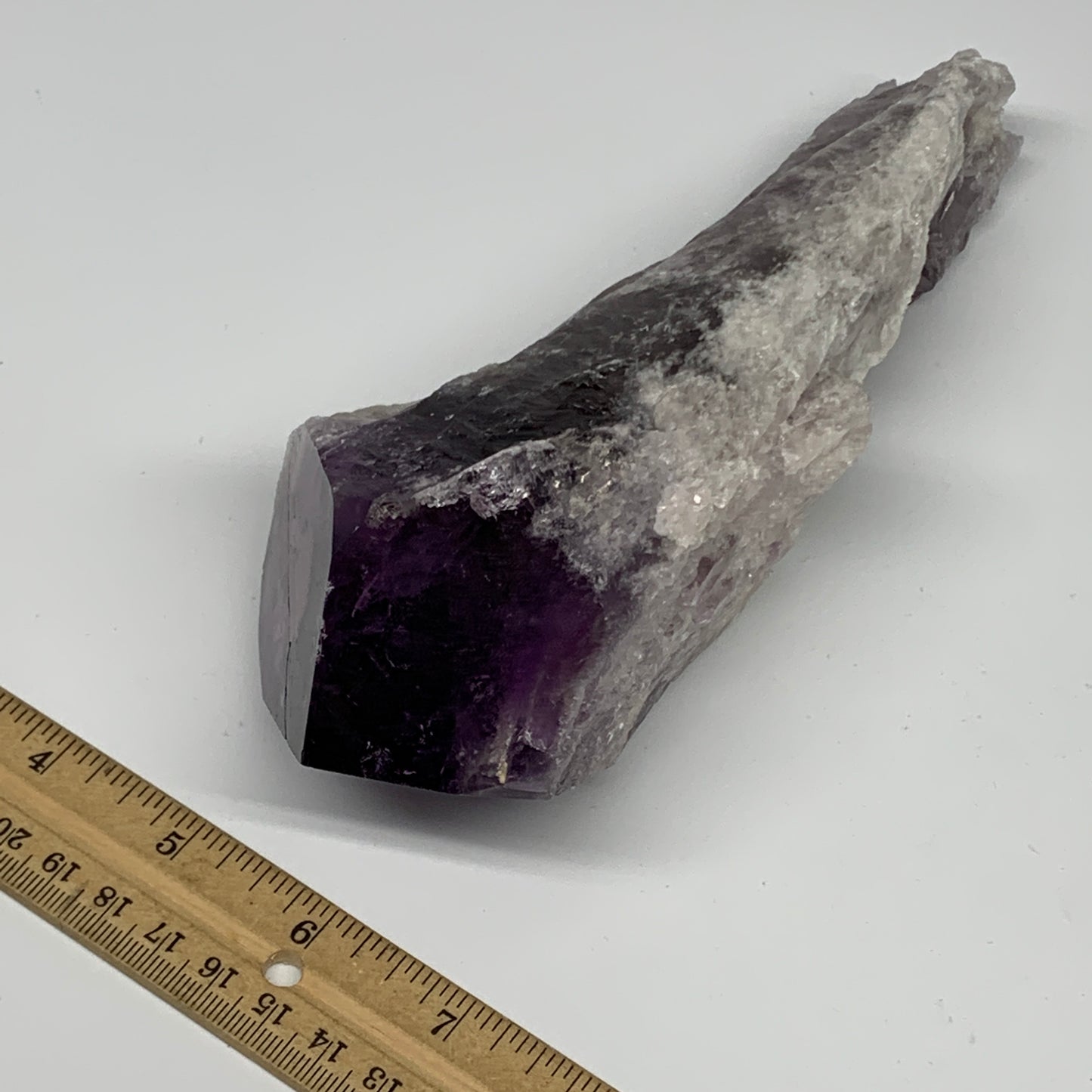 815g,8"x2.8"x2.7",Amethyst Point Polished Rough lower part from Brazil,B19106