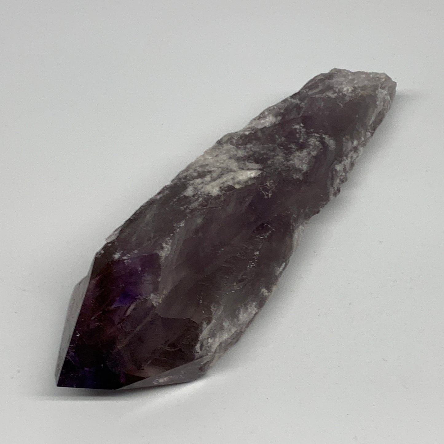 433.4g,7.25"x2.3"x1.7",Amethyst Point Polished Rough lower part from Brazil,B191