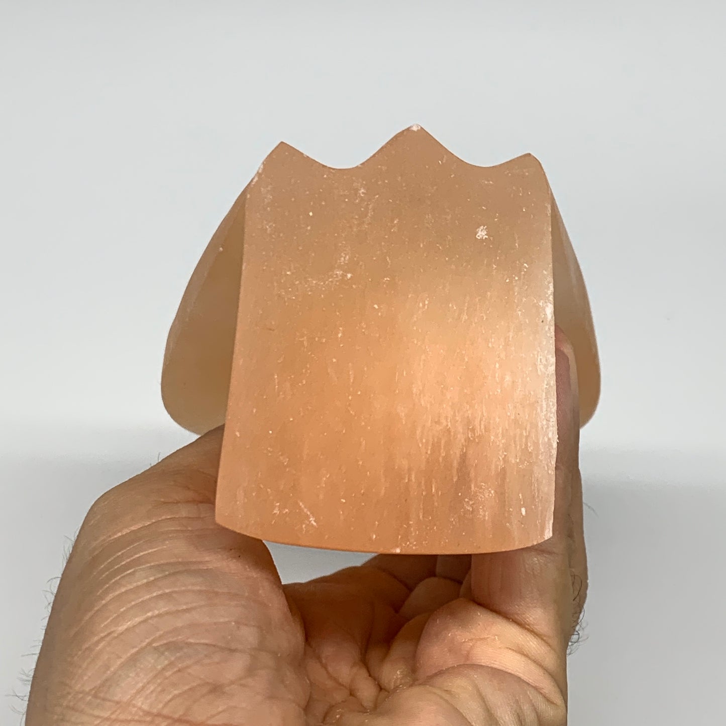 702g, 4.8"x3.5"x2.6" Orange Selenite (Satin Spar) Angel Crystal @Morocco,B9406