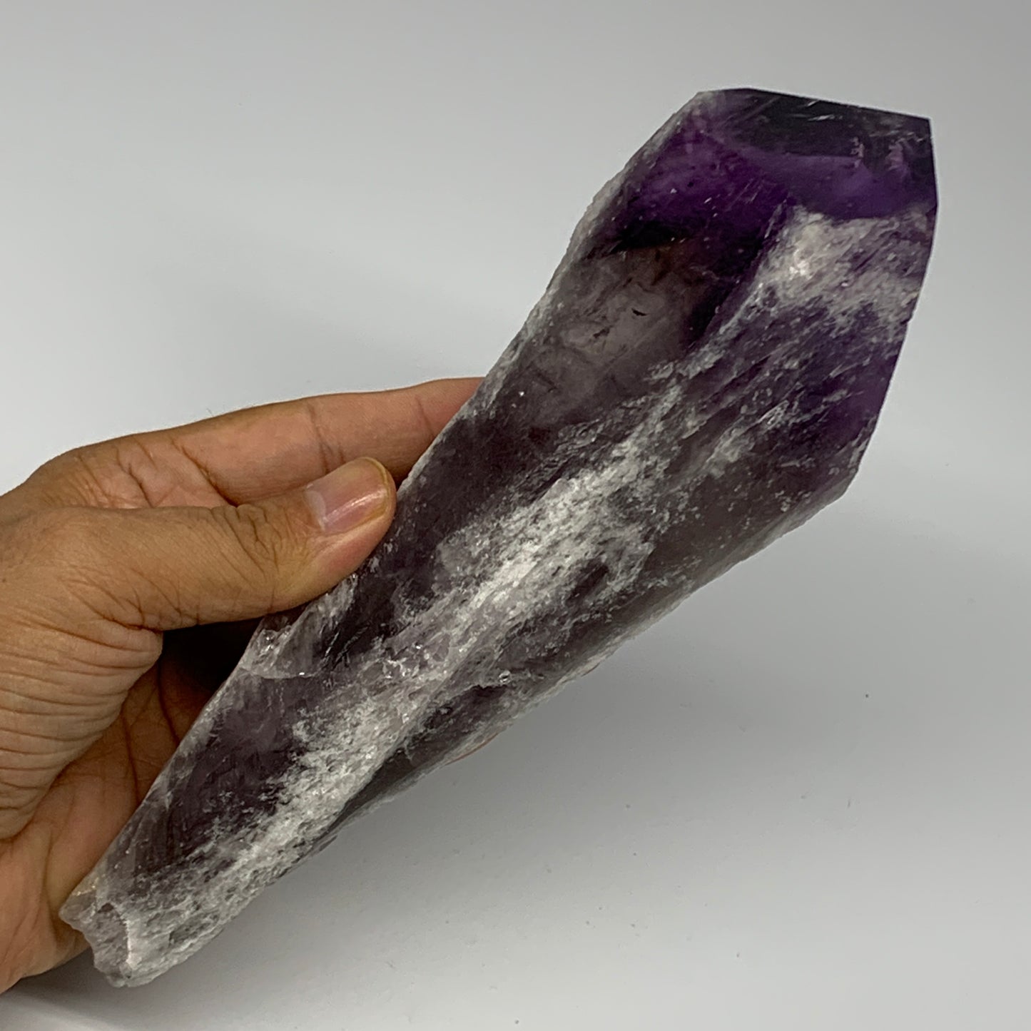 640g,8.25"x2.7"x2.1",Amethyst Point Polished Rough lower part from Brazil,B19108