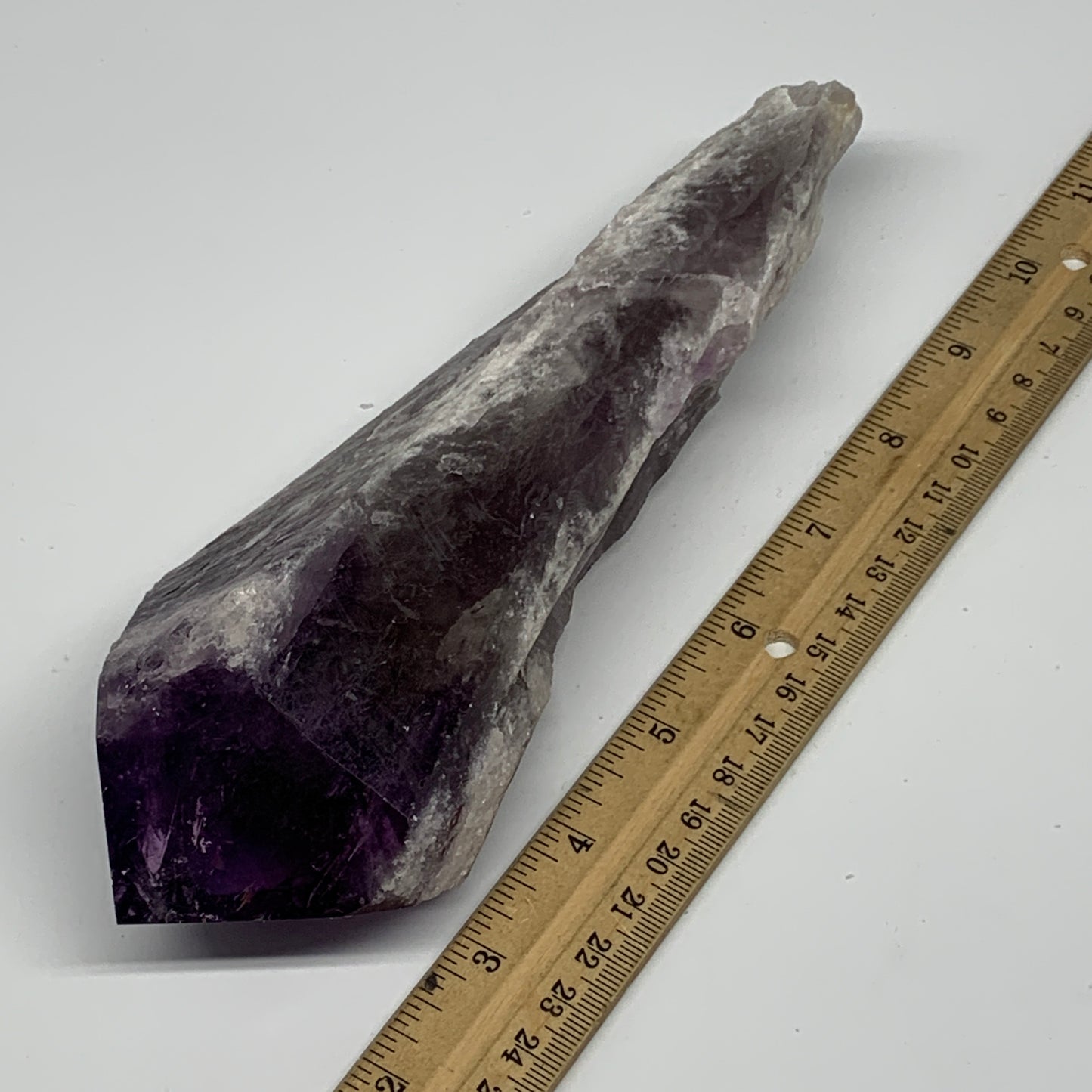 640g,8.25"x2.7"x2.1",Amethyst Point Polished Rough lower part from Brazil,B19108