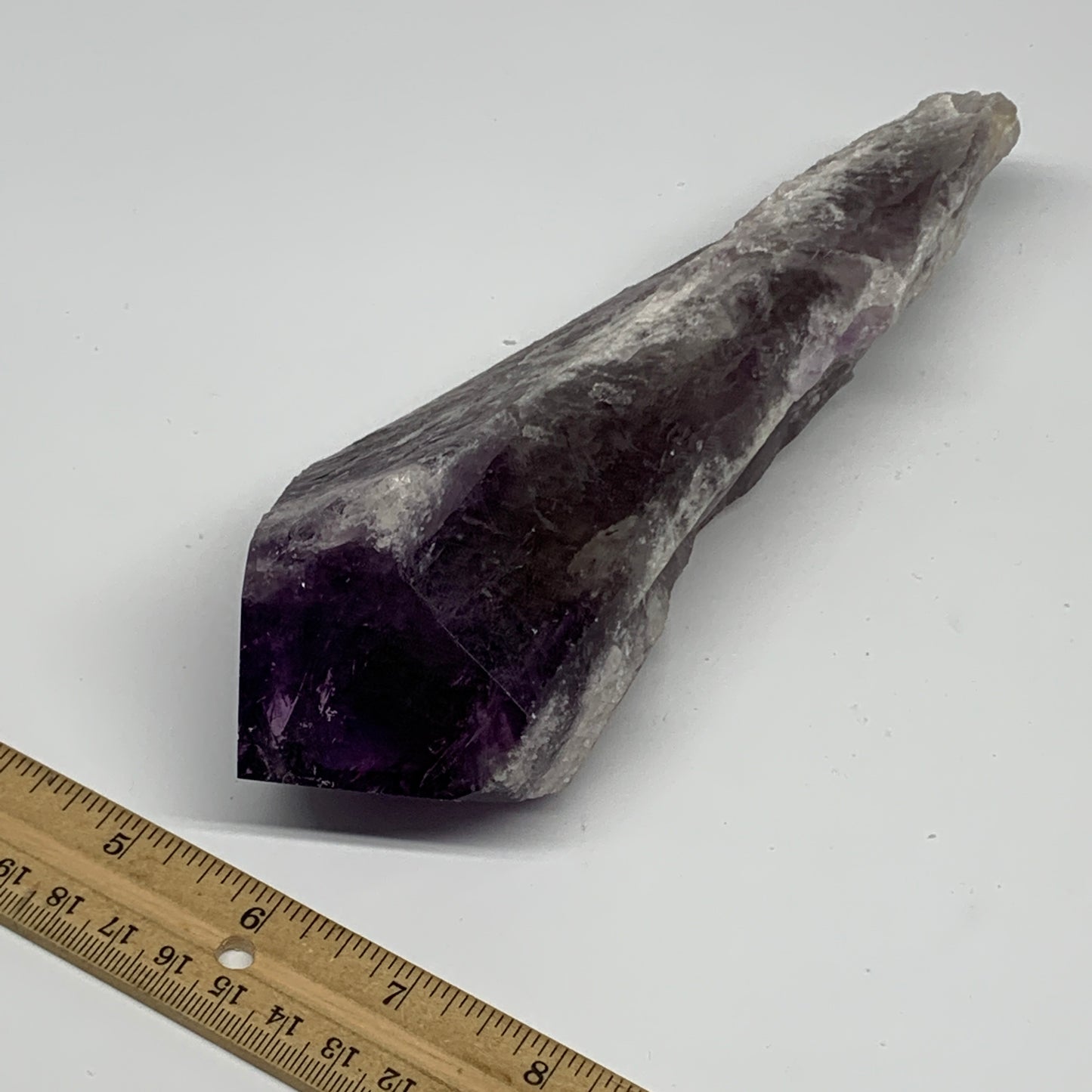 640g,8.25"x2.7"x2.1",Amethyst Point Polished Rough lower part from Brazil,B19108