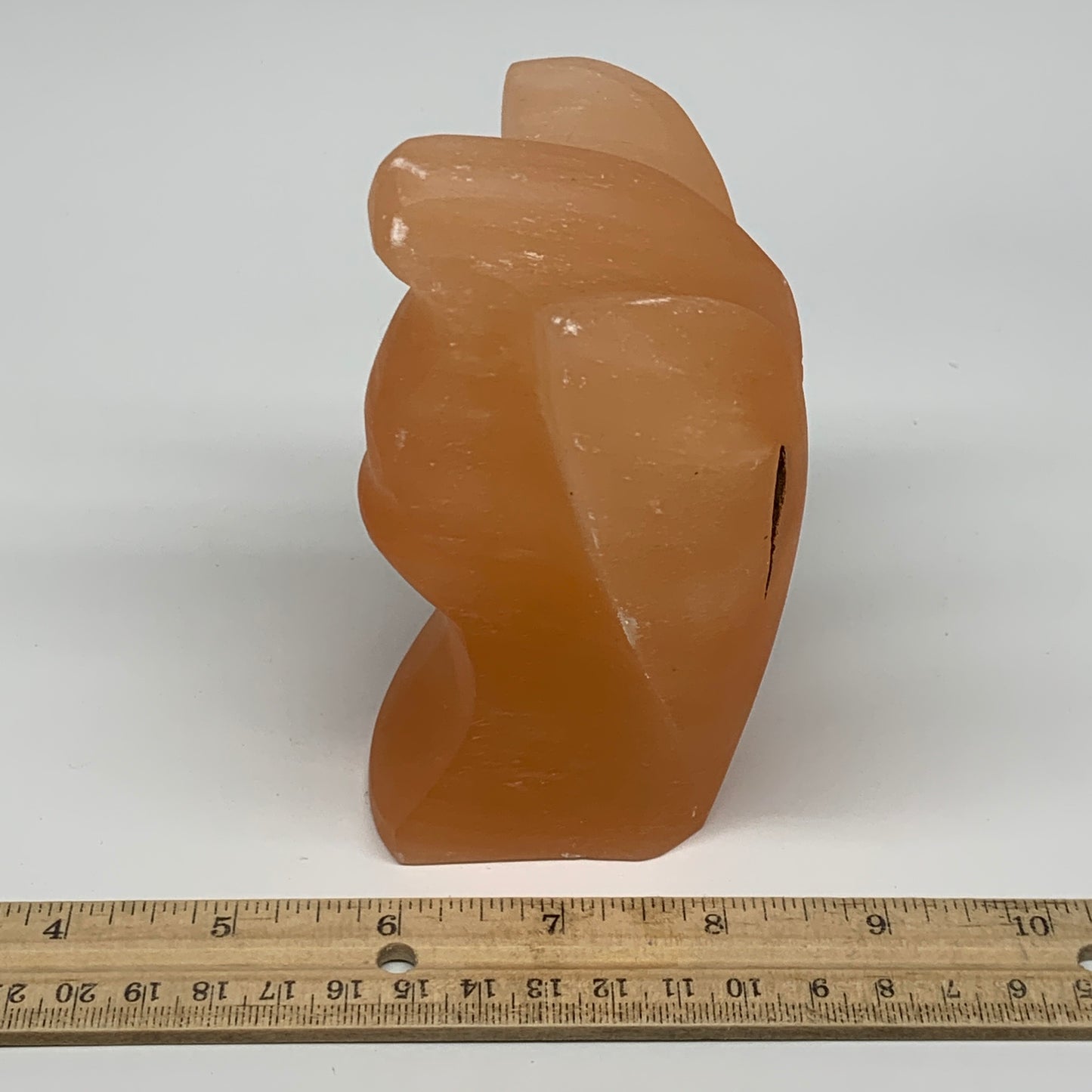 710g, 4.8"x3.6"x2.5" Orange Selenite (Satin Spar) Angel Crystal @Morocco,B9407