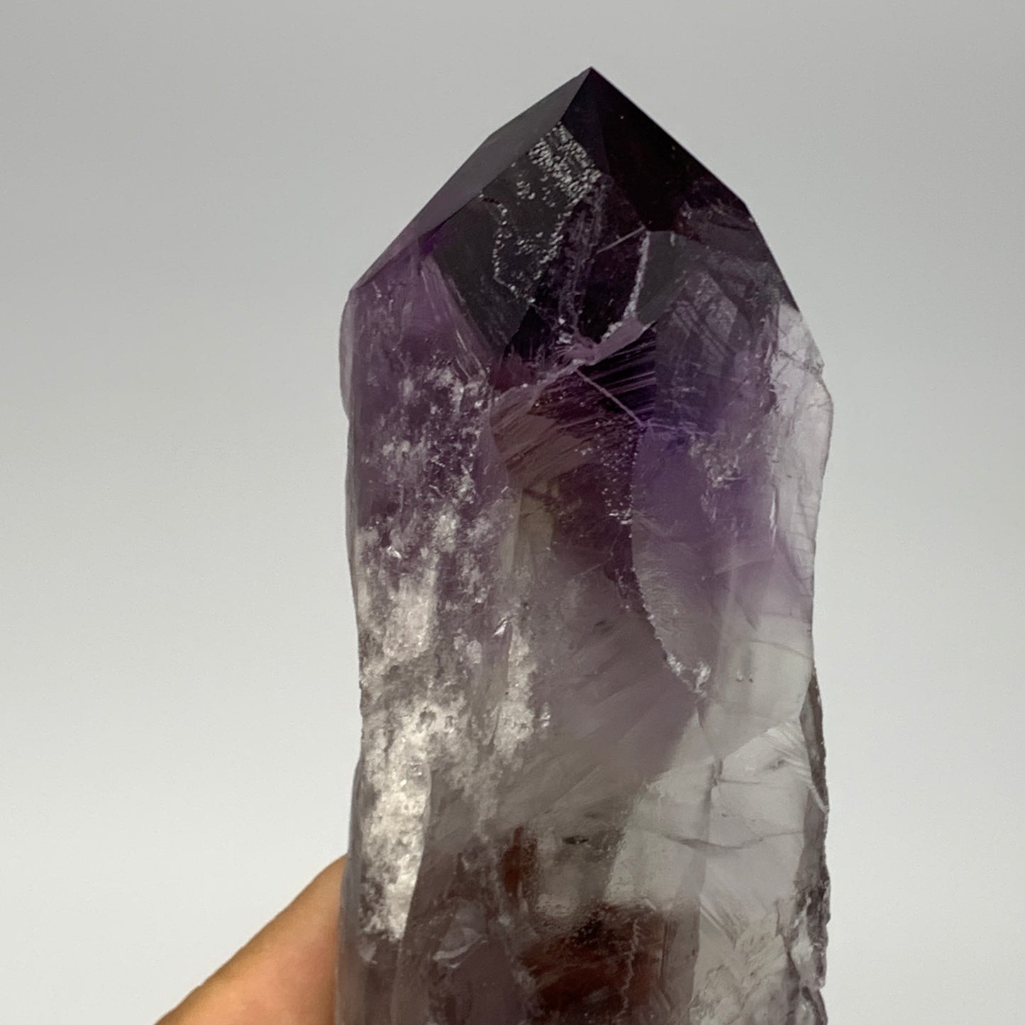 318.5g,7.75"x2"x1.3",Amethyst Point Polished Rough lower part from Brazil,B19110