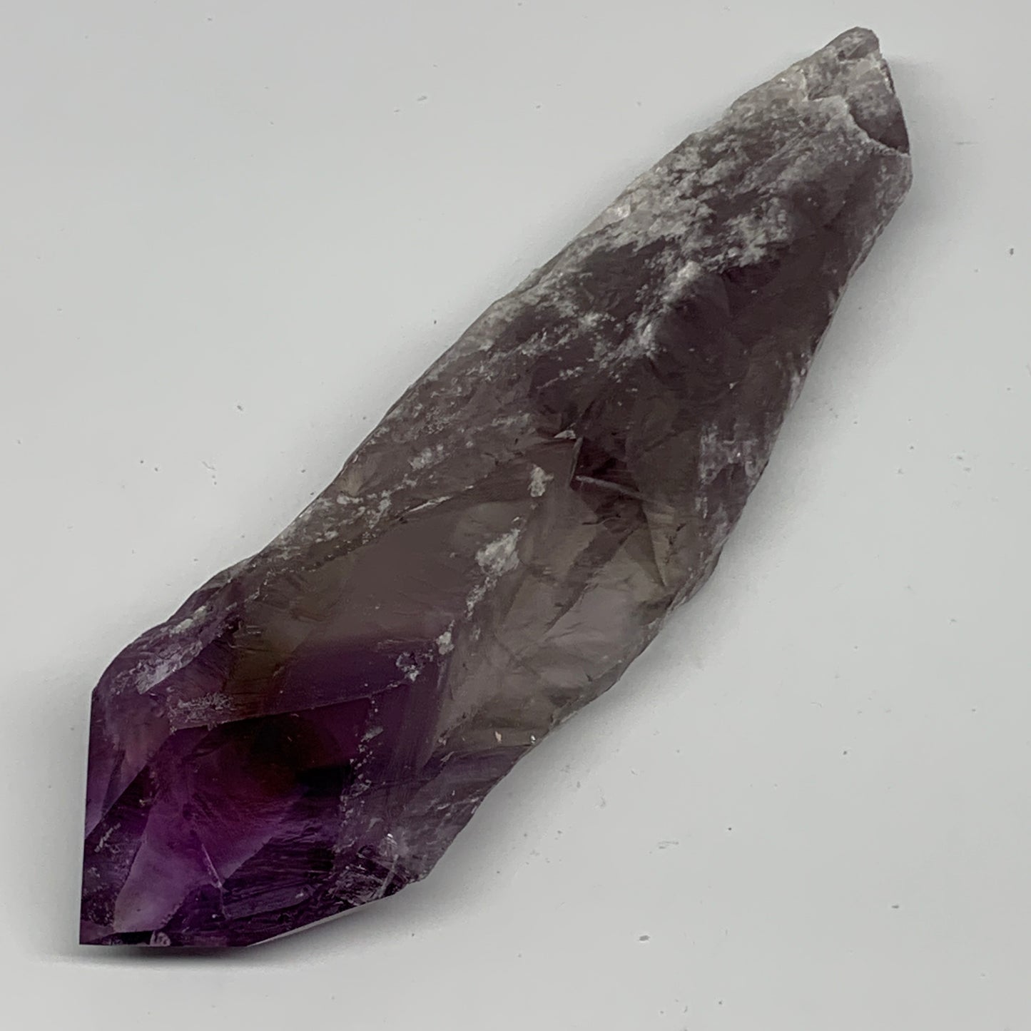 318.5g,7.75"x2"x1.3",Amethyst Point Polished Rough lower part from Brazil,B19110