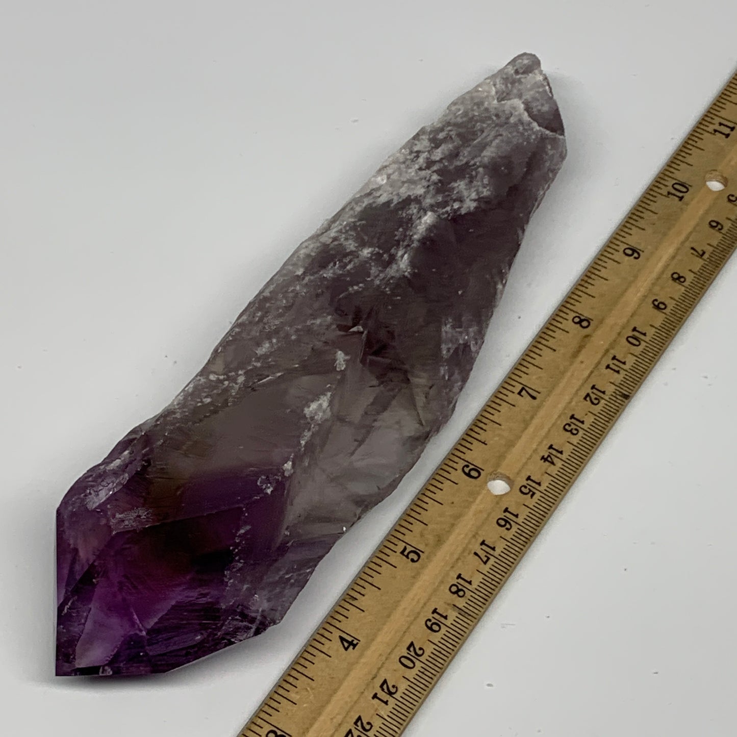 318.5g,7.75"x2"x1.3",Amethyst Point Polished Rough lower part from Brazil,B19110