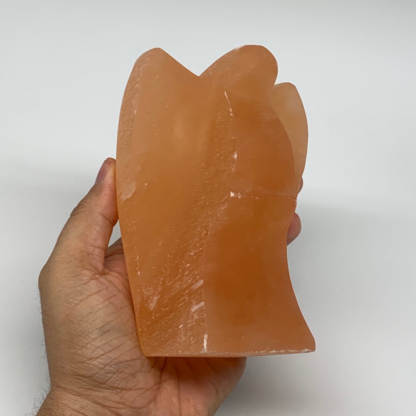 912g, 5"x3.6"x2.7" Orange Selenite (Satin Spar) Angel Crystal @Morocco,B9410