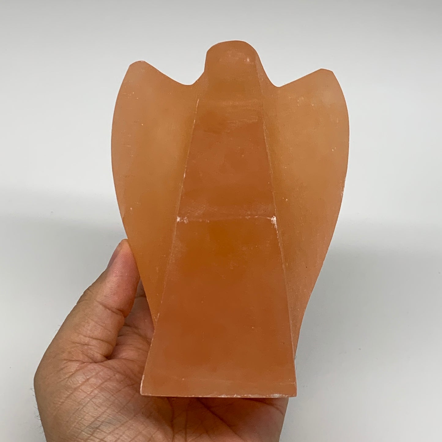 912g, 5"x3.6"x2.7" Orange Selenite (Satin Spar) Angel Crystal @Morocco,B9410