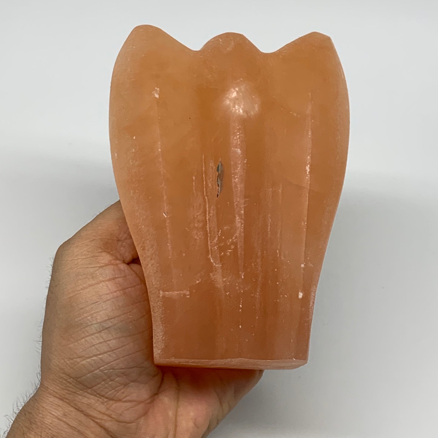 912g, 5"x3.6"x2.7" Orange Selenite (Satin Spar) Angel Crystal @Morocco,B9410