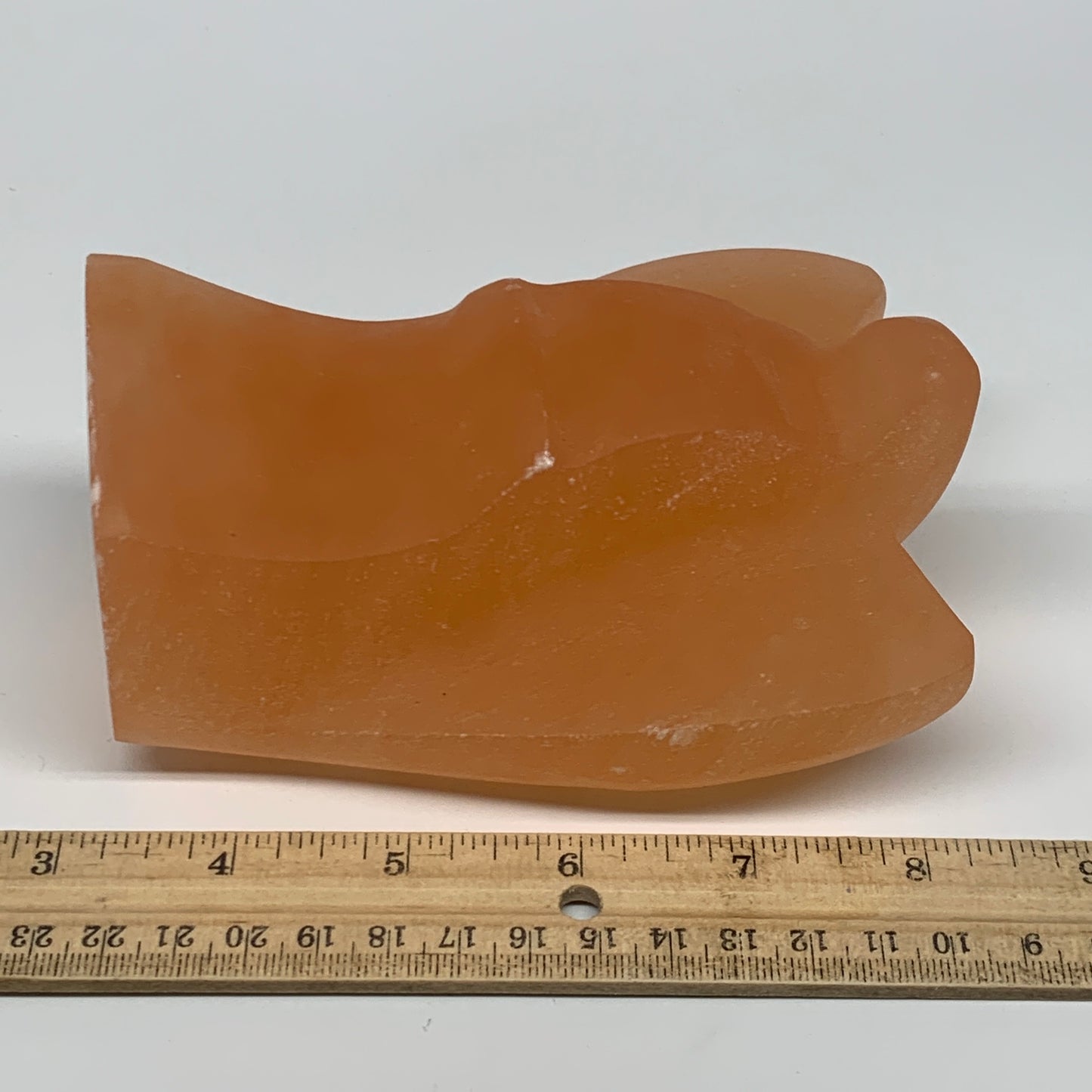 912g, 5"x3.6"x2.7" Orange Selenite (Satin Spar) Angel Crystal @Morocco,B9410