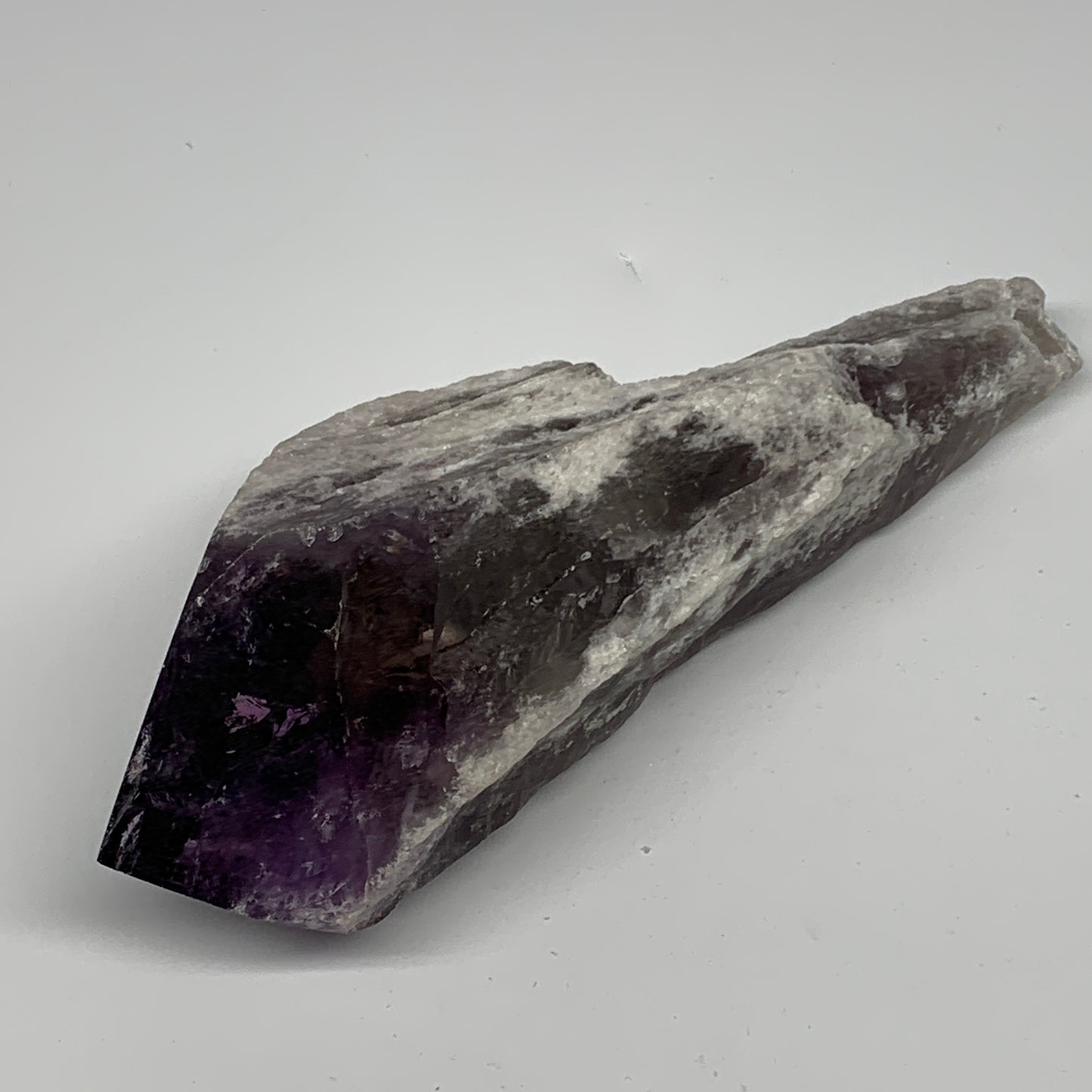 650g,7.5"x2.9"x2.3",Amethyst Point Polished Rough lower part from Brazil,B19112